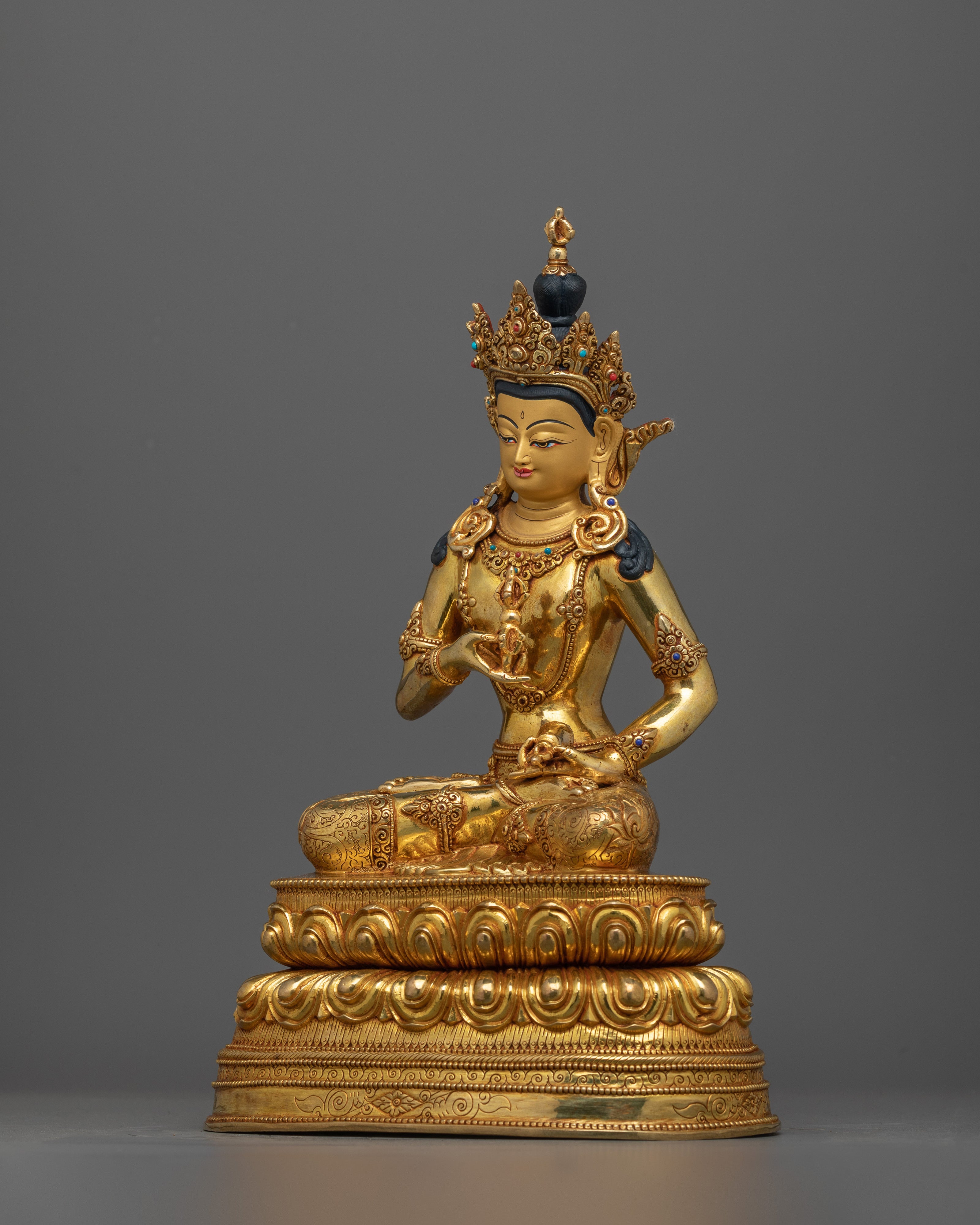 24K Gold Vajrayana Buddhism Vajrasattva Statue | Symbol of Purification and Enlightenment
