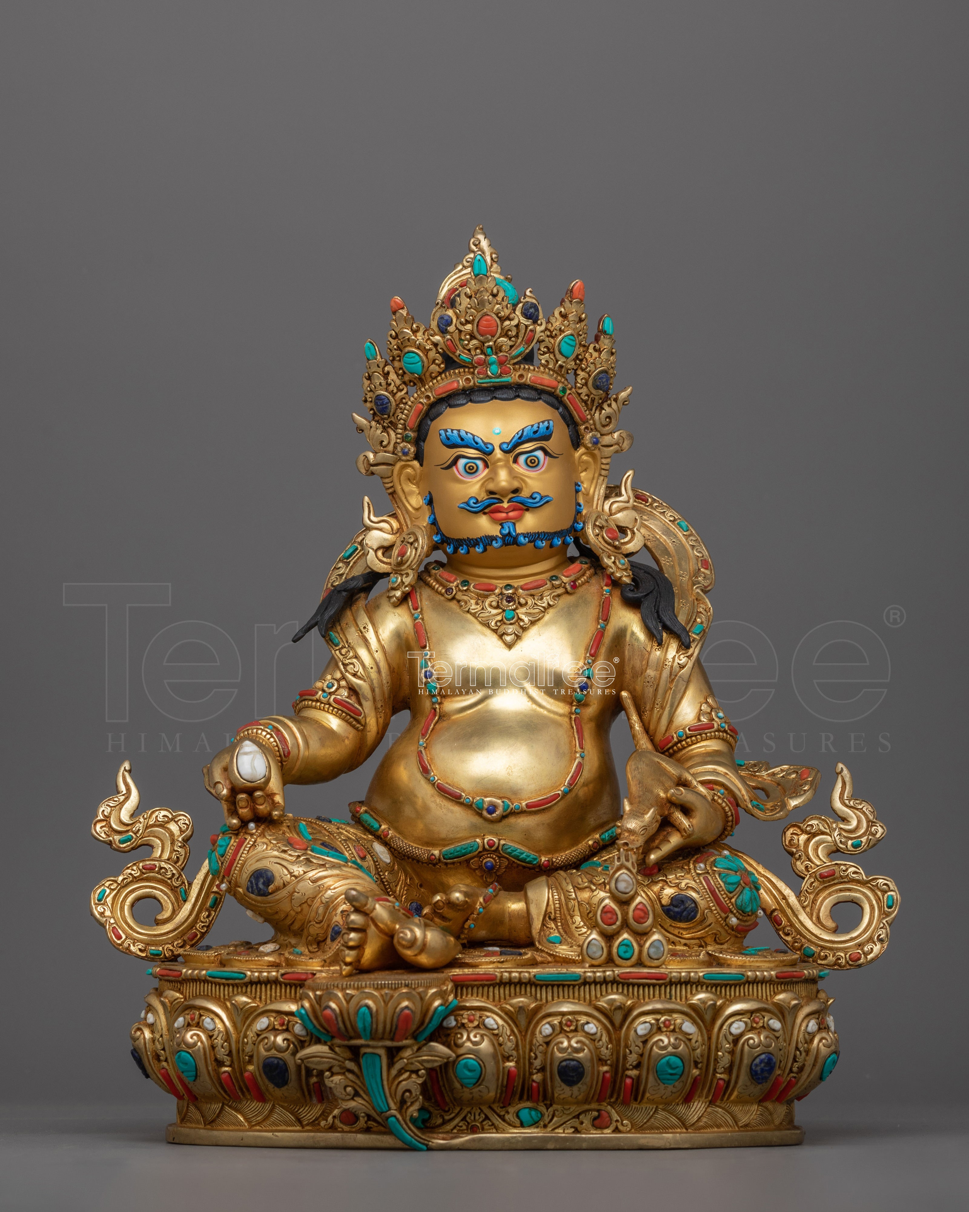 Protector of All Lineages Dzambhala Deity Figurine | A Symbol of Prosperity and Compassion
