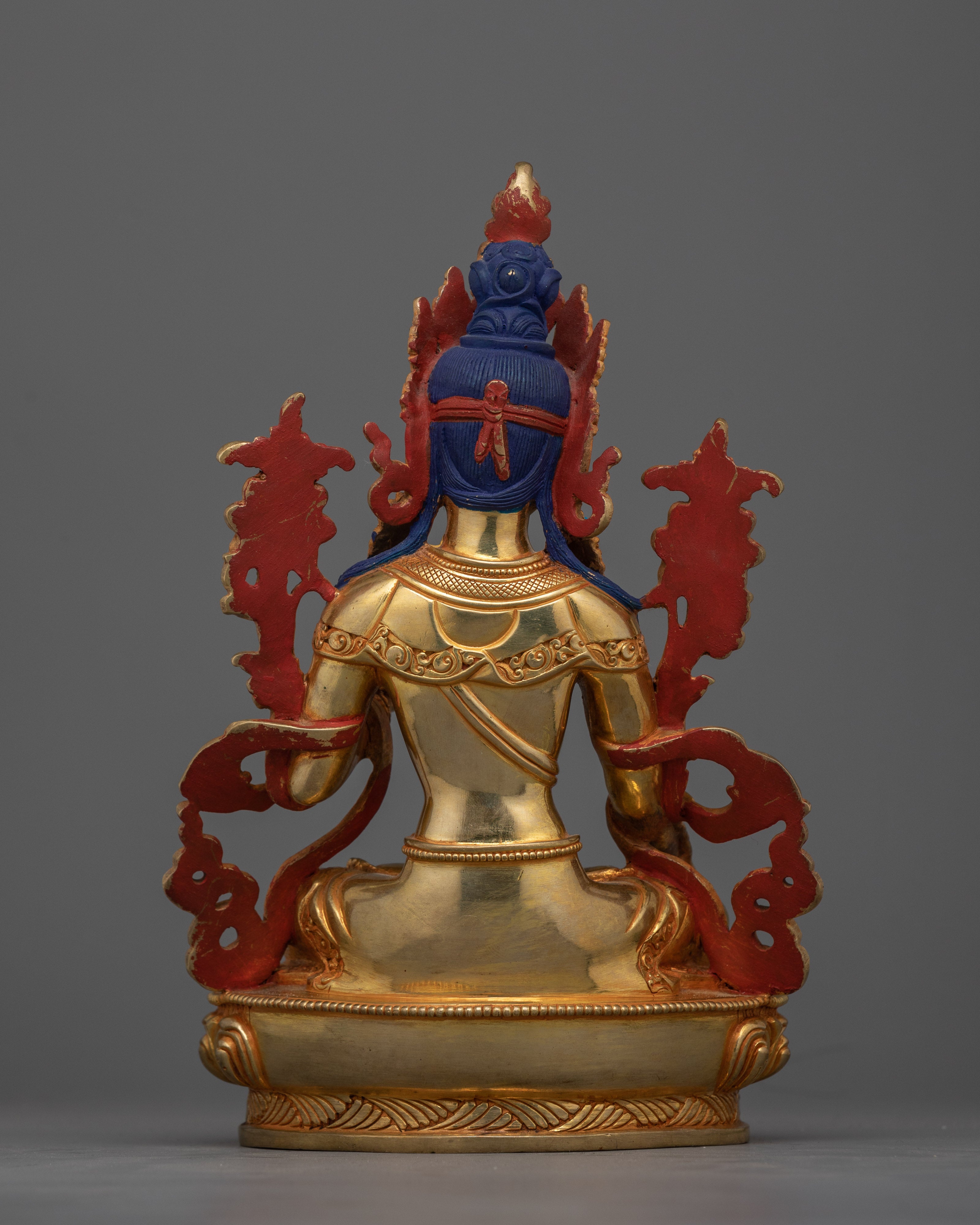 Tibetan Goddess White Tara Himalayan Art Statue | Healing Goddess Spiritual Decor