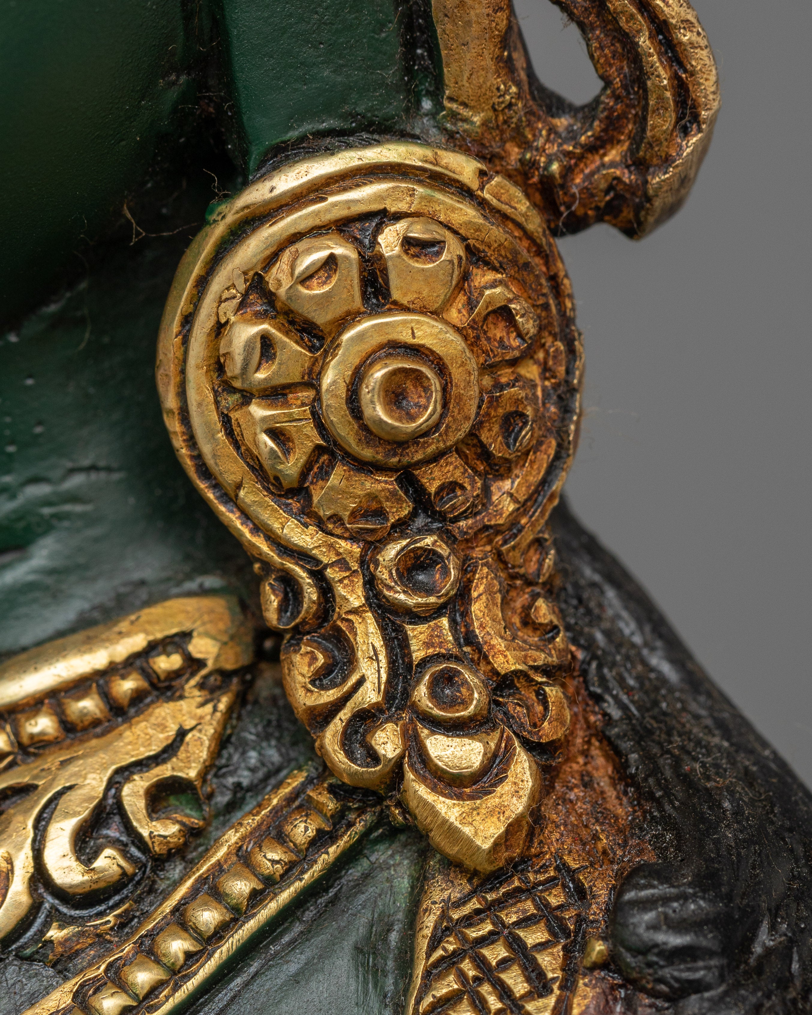 Divine Green Tara Sacred Feminine Sculpture | Green Color Goddess of Buddhism