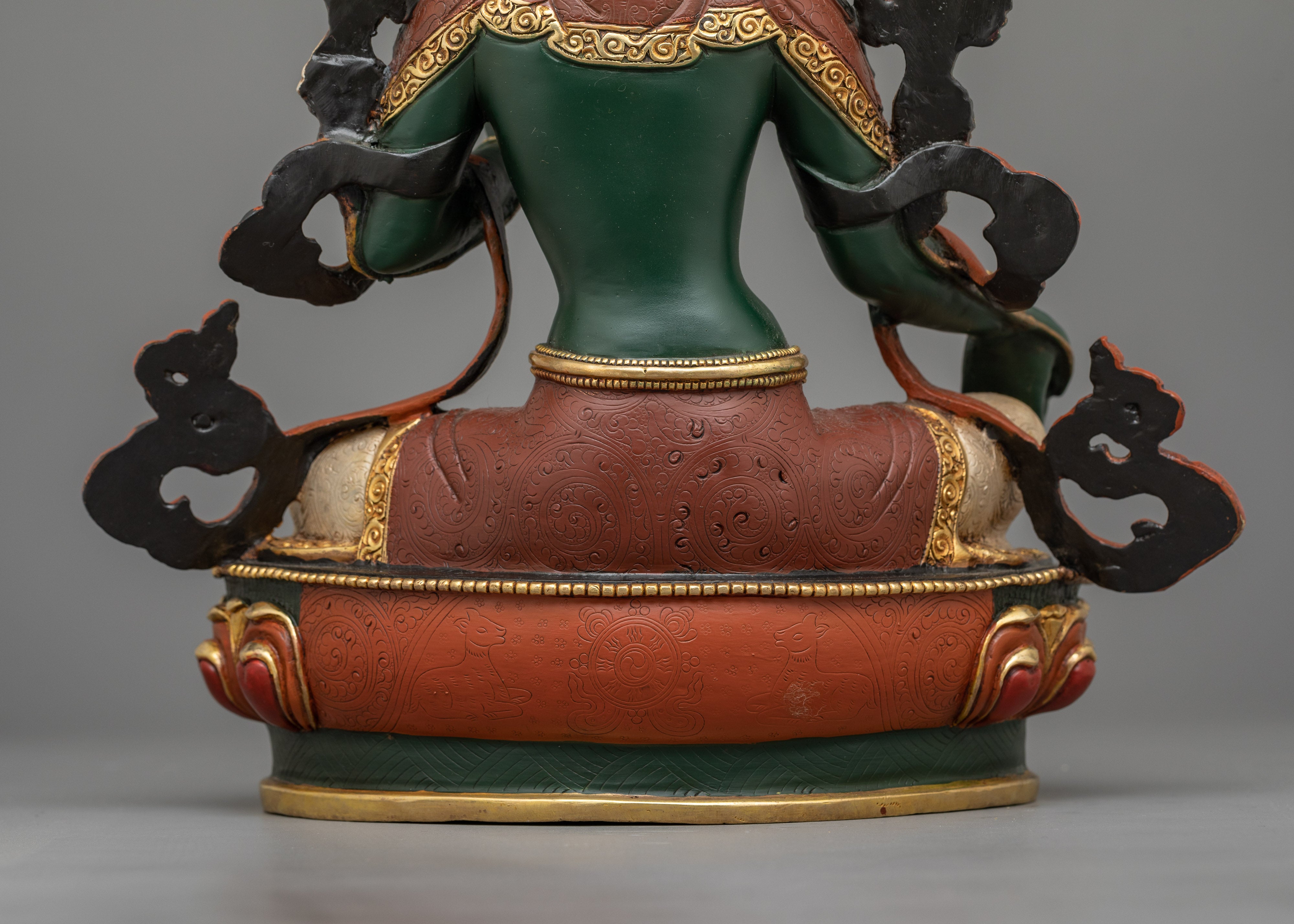 Divine Green Tara Sacred Feminine Sculpture | Green Color Goddess of Buddhism