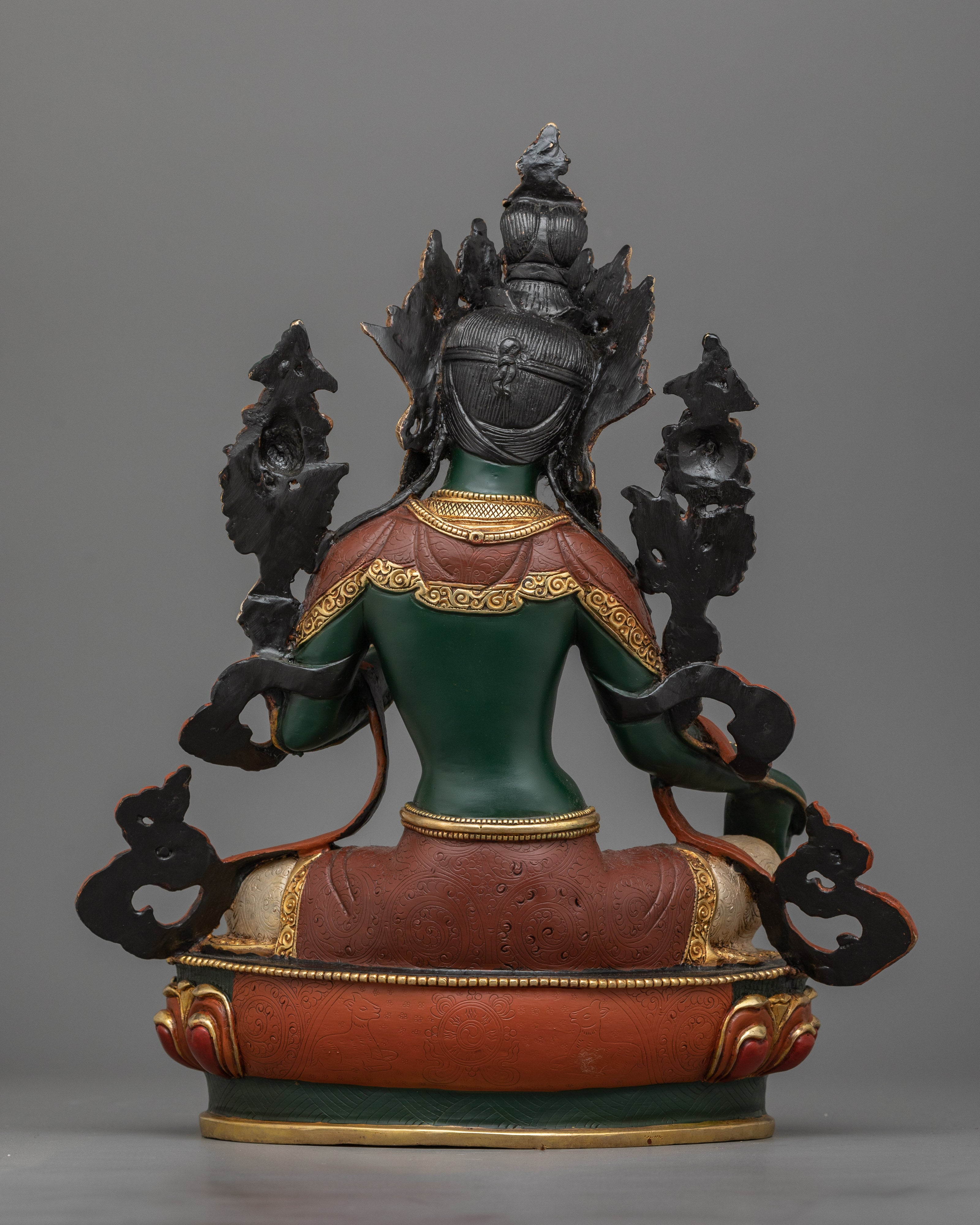 Divine Green Tara Sacred Feminine Sculpture | Green Color Goddess of Buddhism