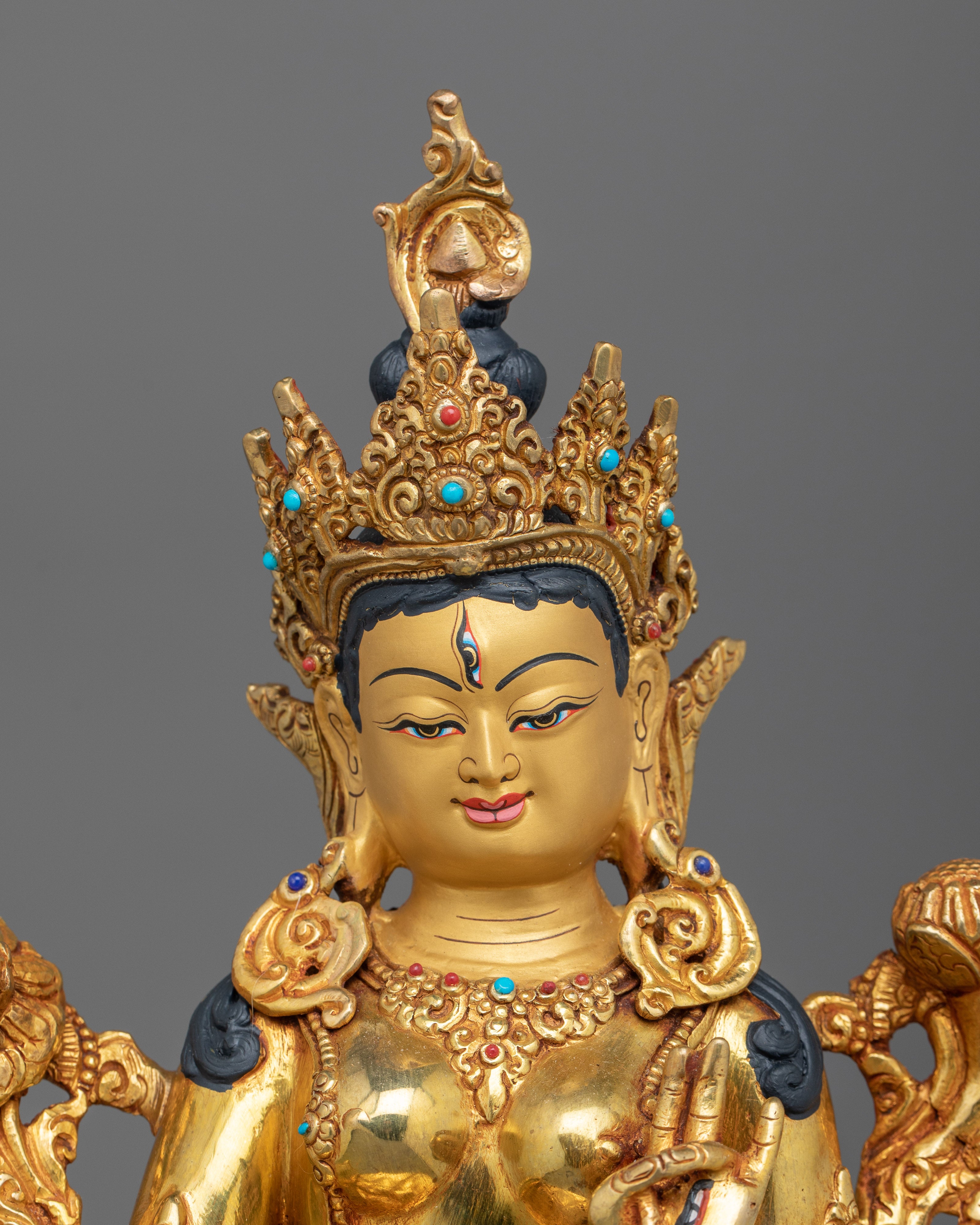 Compassionate Guardian Tibetan Buddhism White Tara Figurine | Sacred Art for Meditation