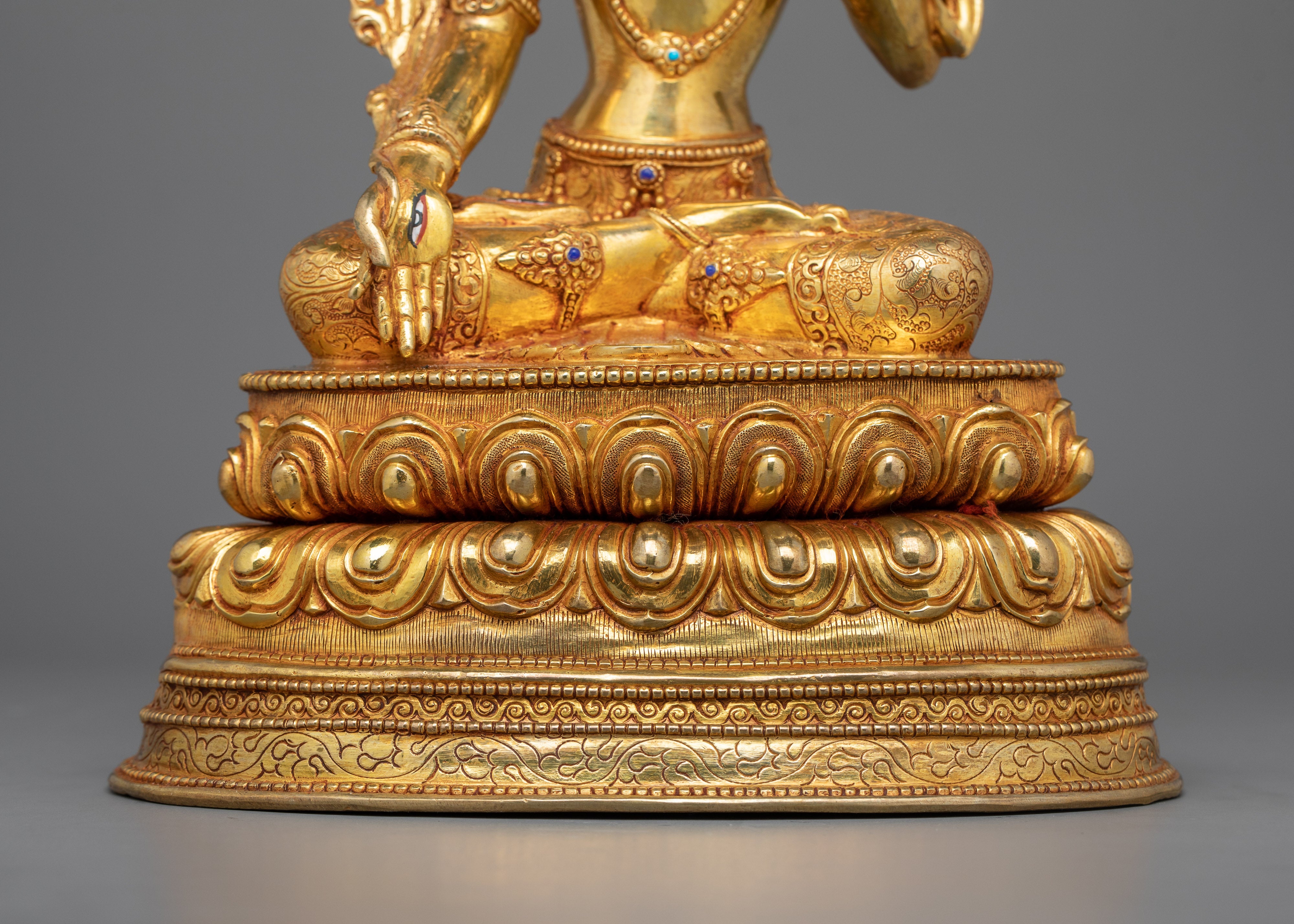 Compassionate Guardian Tibetan Buddhism White Tara Figurine | Sacred Art for Meditation