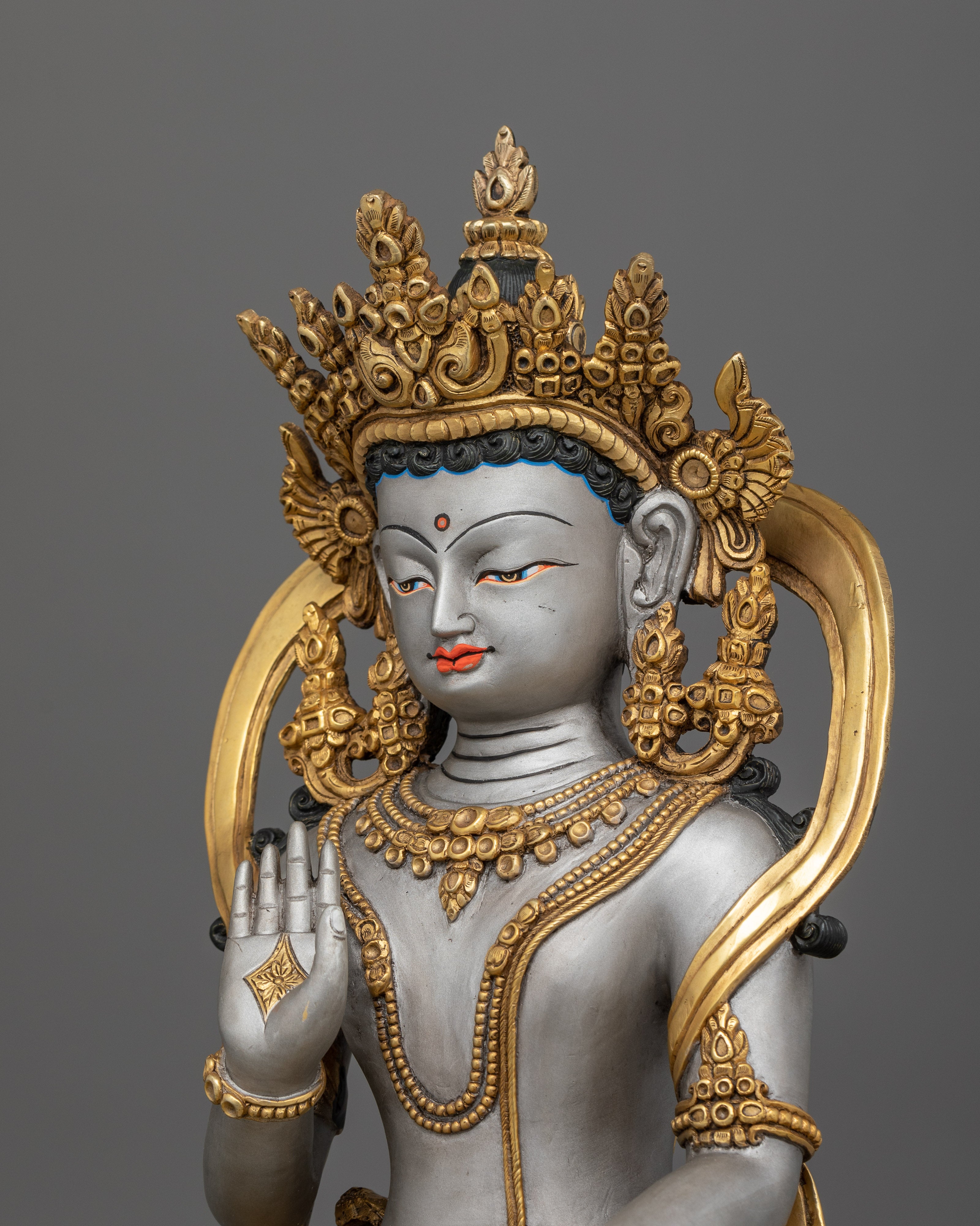 Tibetan Bodhisattva Dharma Sculpture | Enlightened Wisdom Deity