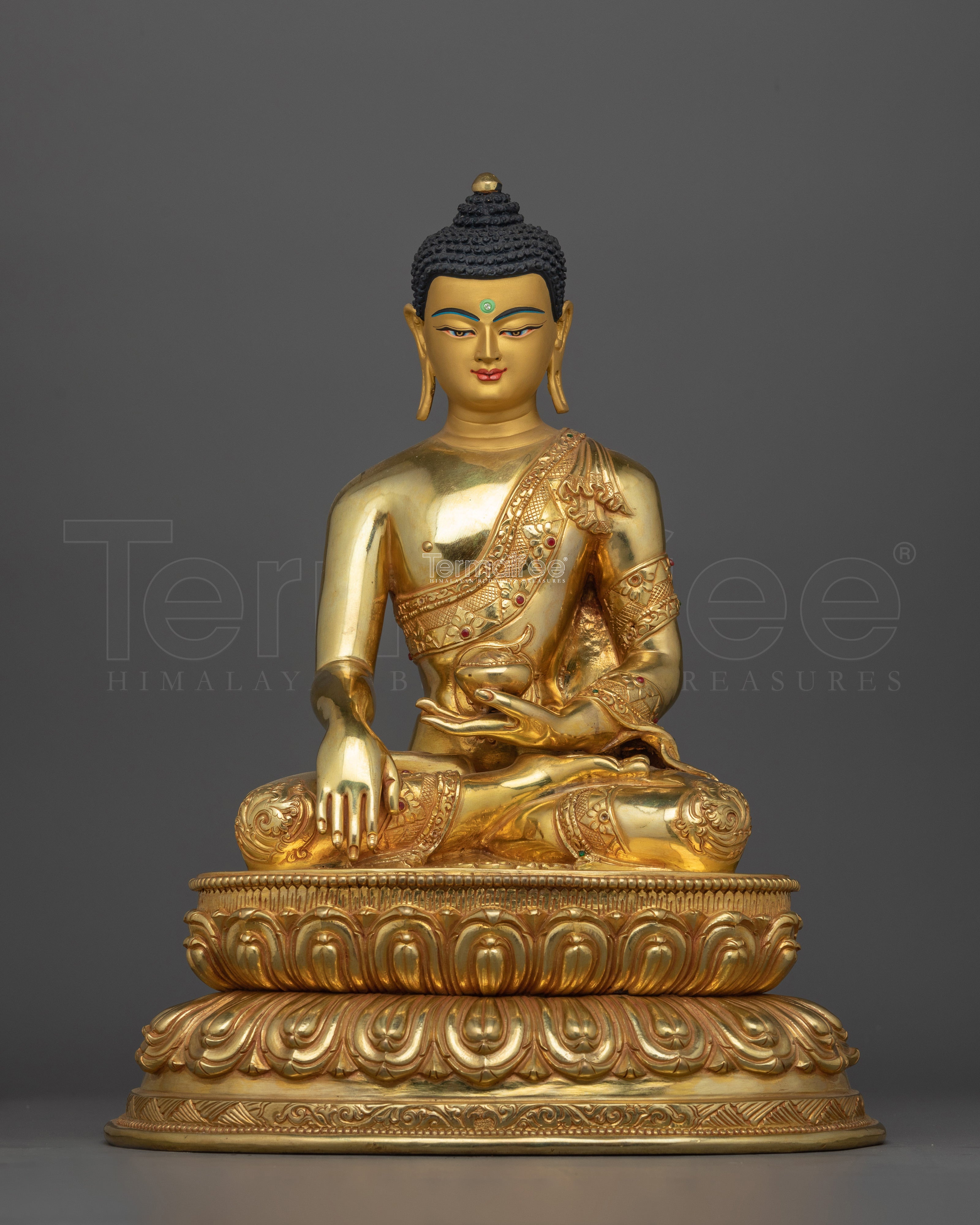 Shakyamuni Buddha Spiritual Enlightenment Decor | 24K Gold Gilded Copper Statue