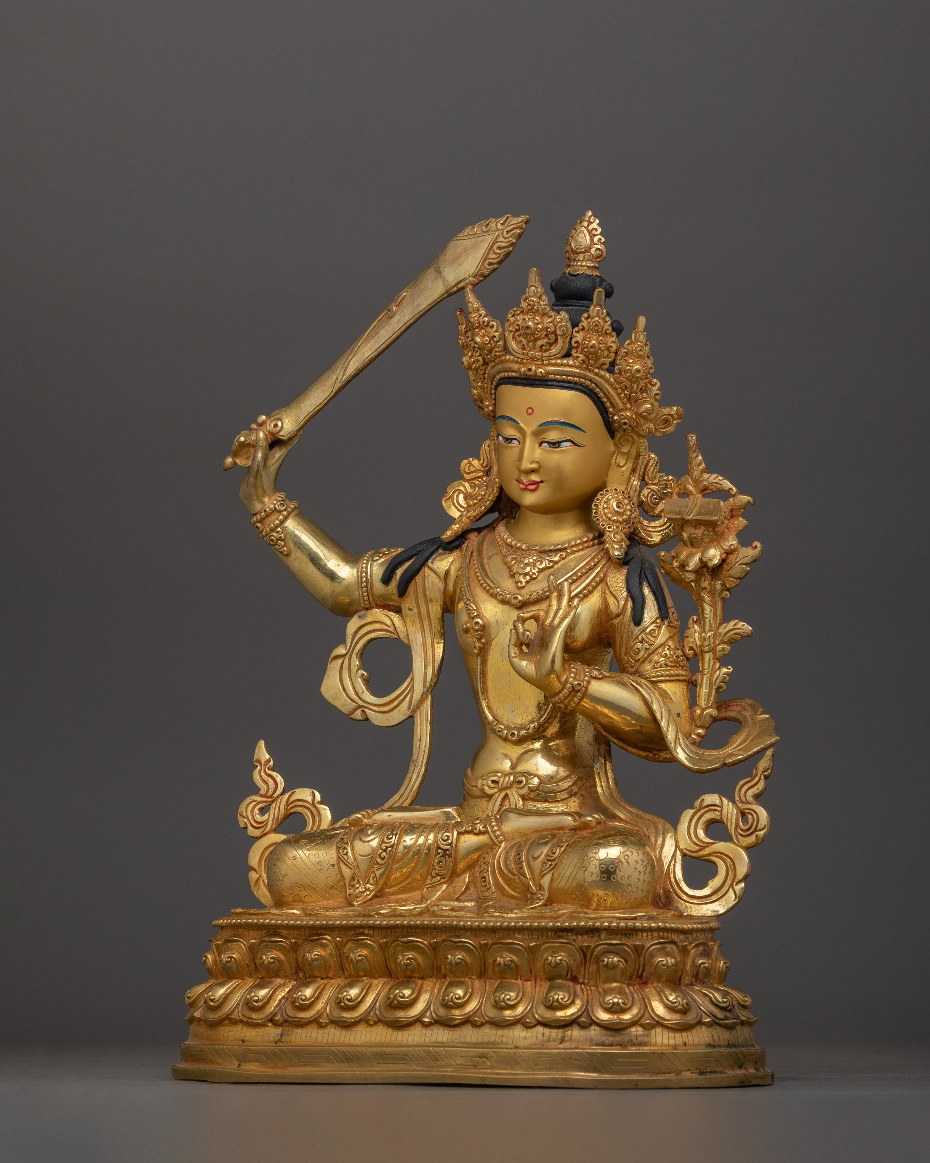 The Statue of Sacred Manjushri With Sword of Wisdom | Symbolizing Wisdom, Clarity and Insight