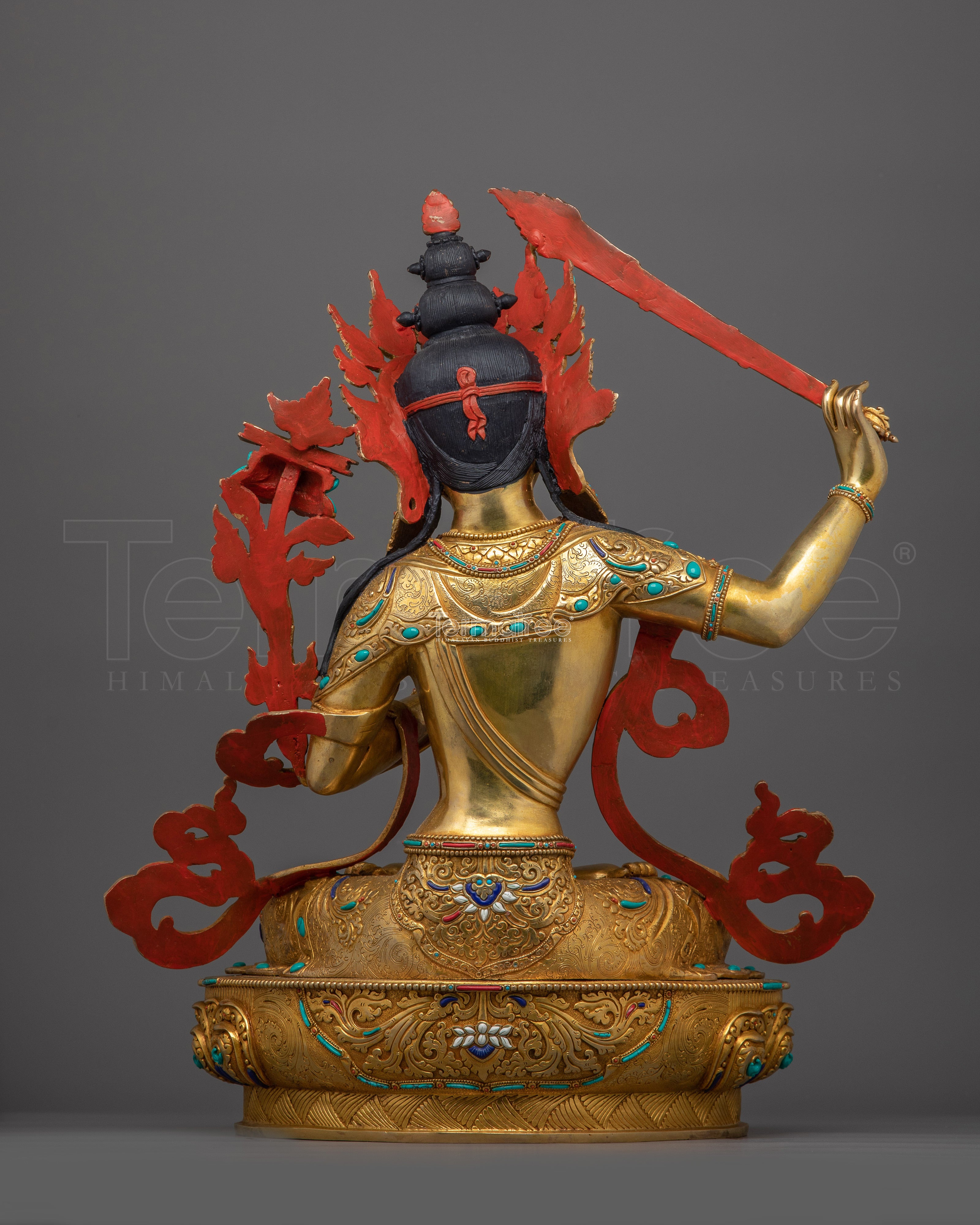 Bodhisattva Manjushri Buddhist Altar Statue | Sacred Buddhist Wisdom Icon