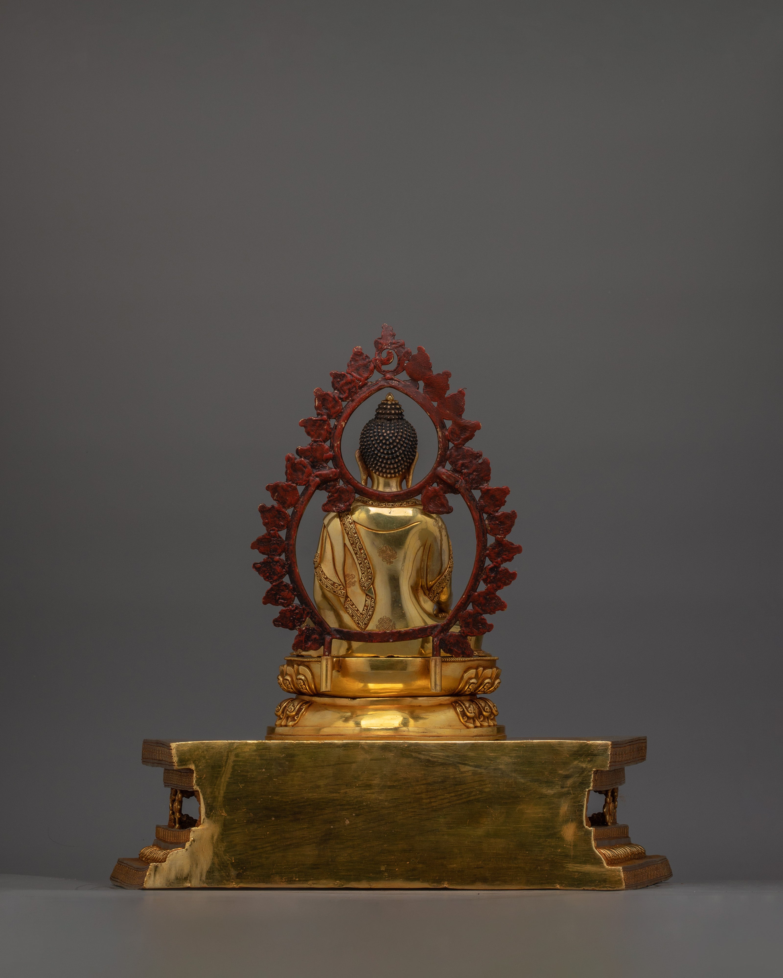 Enlighten Guru Shakyamuni Buddha with Halo and Throne | Statue for Enlightenment and Meditation