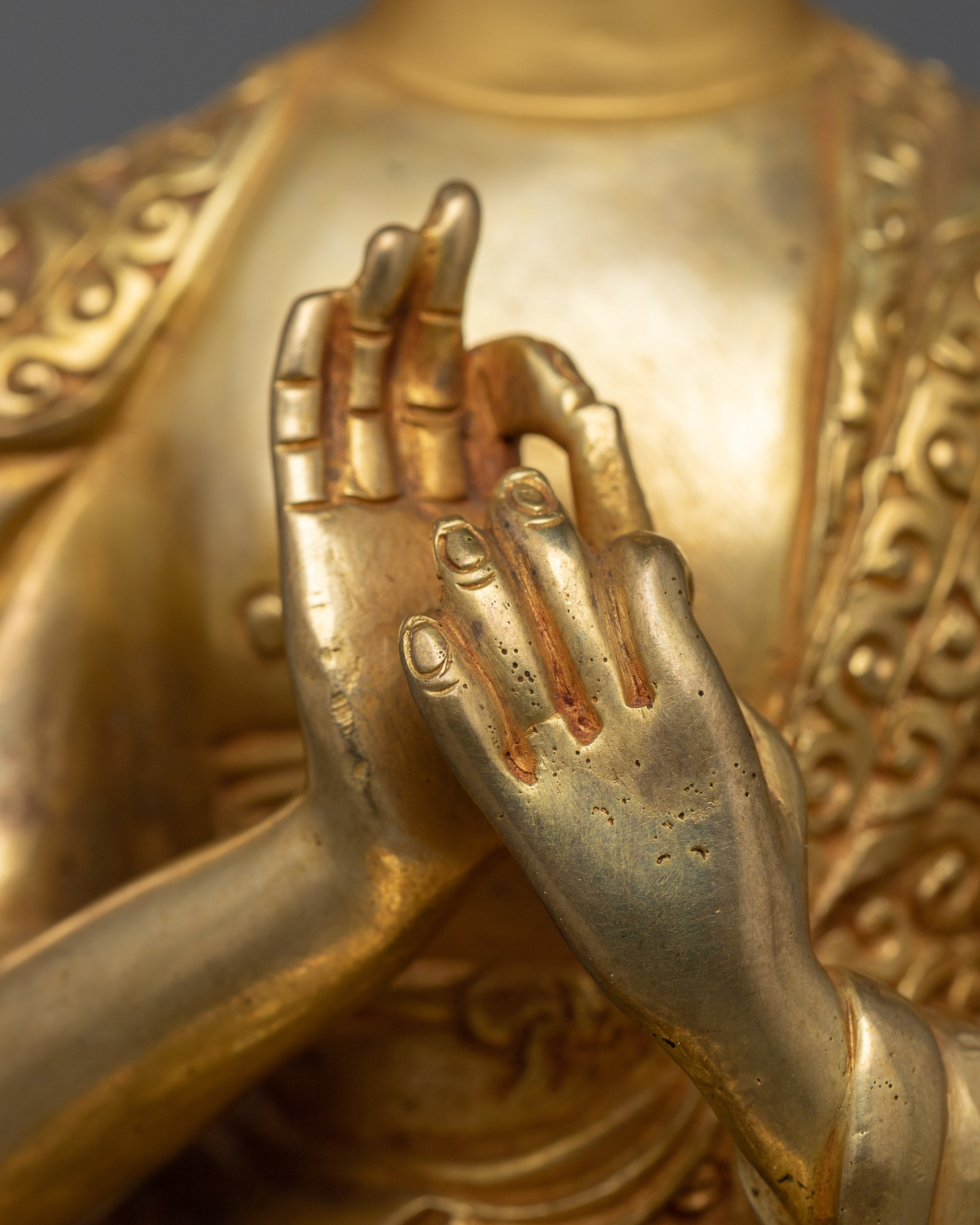 The Sacred Five Dhyani Buddha Set Statue | 24K Gold Gilded Tibetan Copper Statues