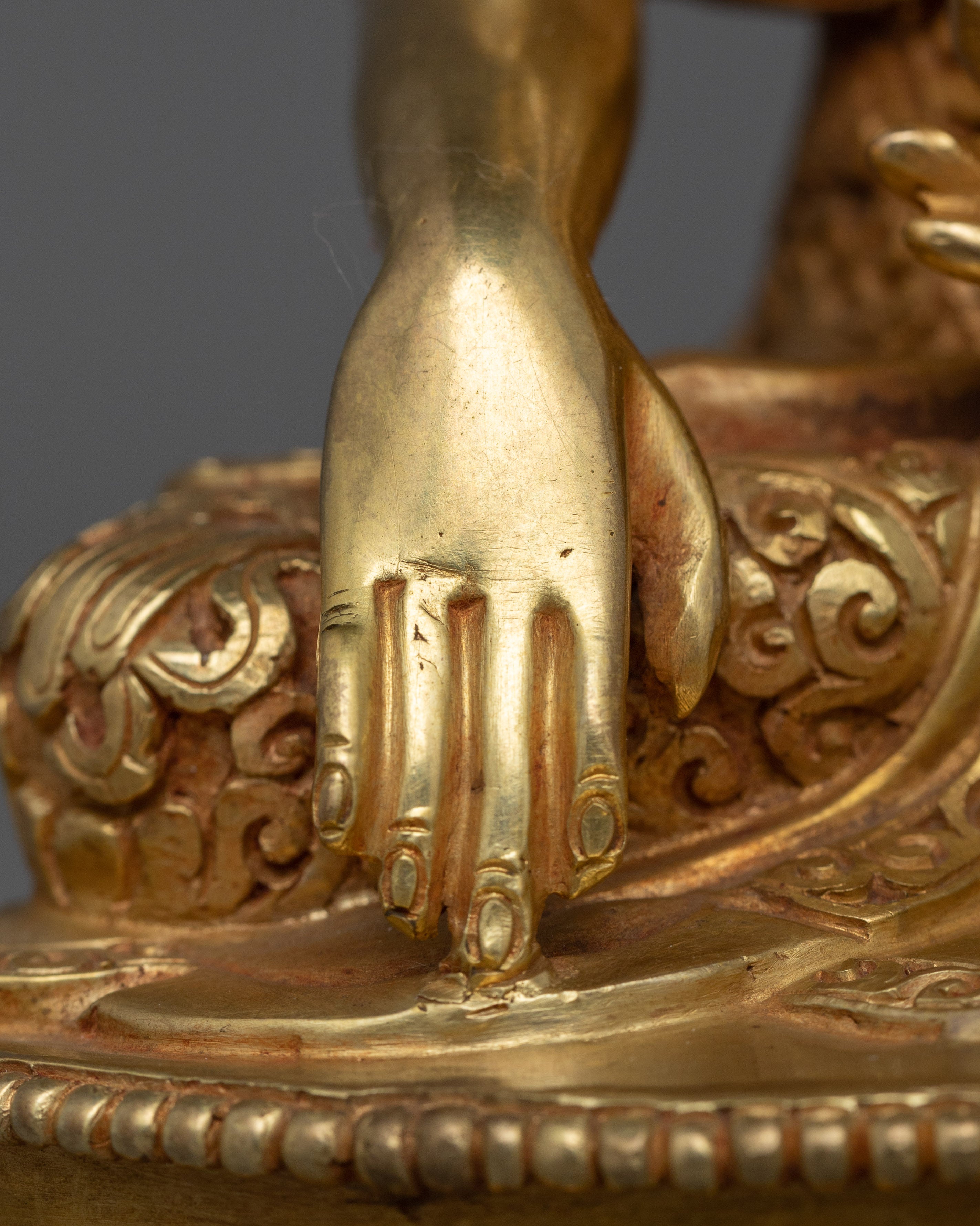 The Sacred Five Dhyani Buddha Set Statue | 24K Gold Gilded Tibetan Copper Statues