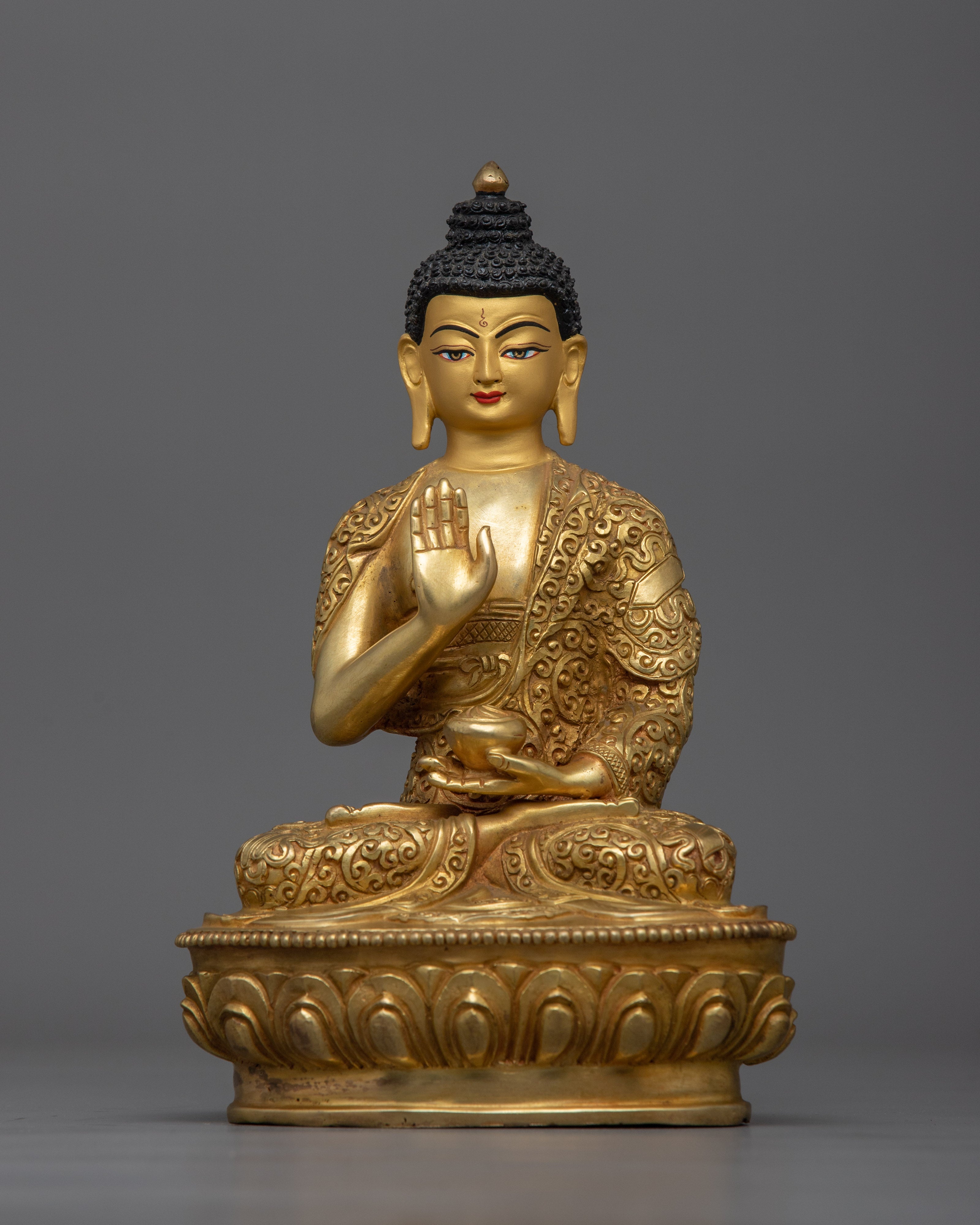 The Sacred Five Dhyani Buddha Set Statue | 24K Gold Gilded Tibetan Copper Statues