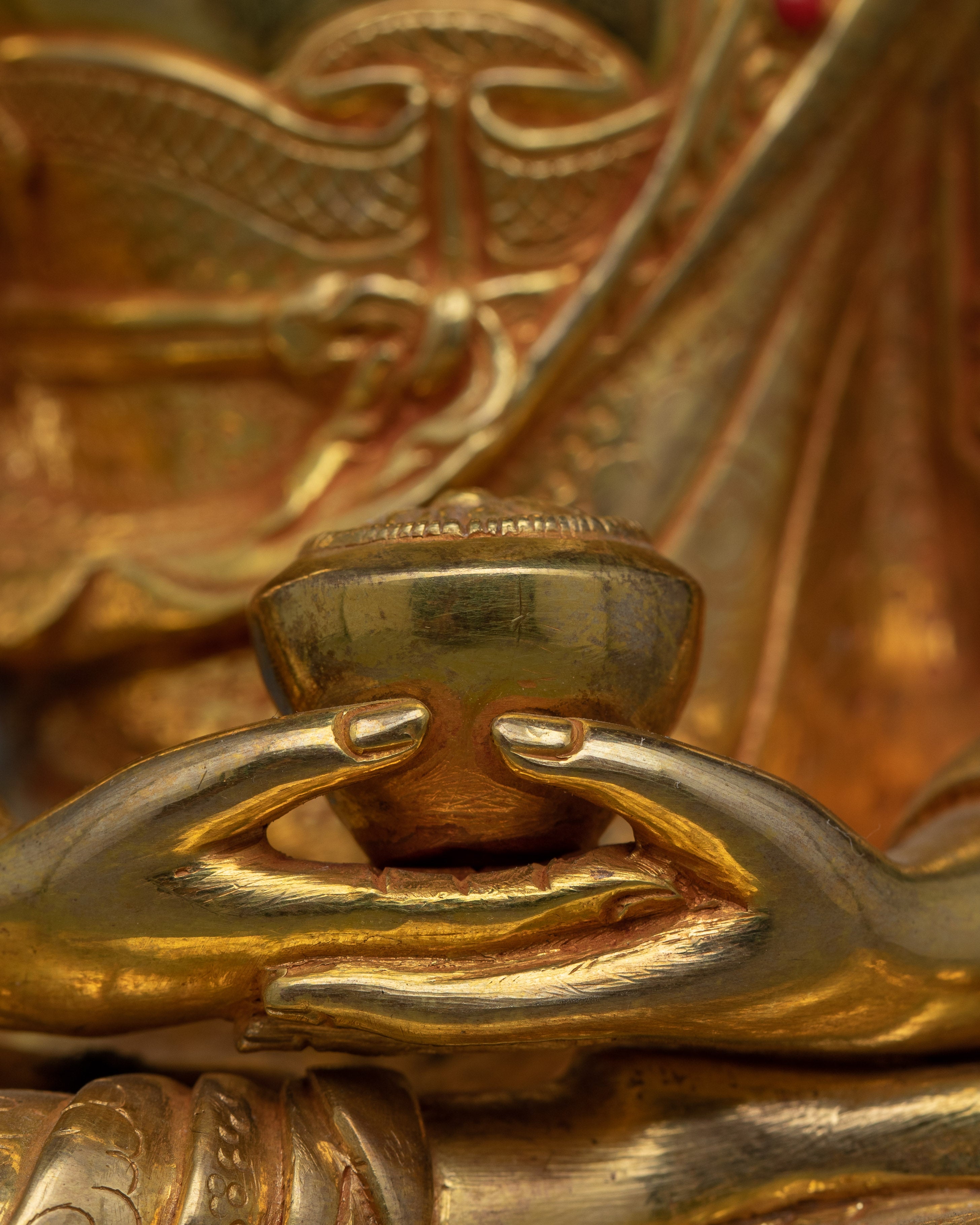 24K Gold Gilded Handmade Three Buddha Statue Set | Symbolizing  Harmony, Enlightenment, and Healing