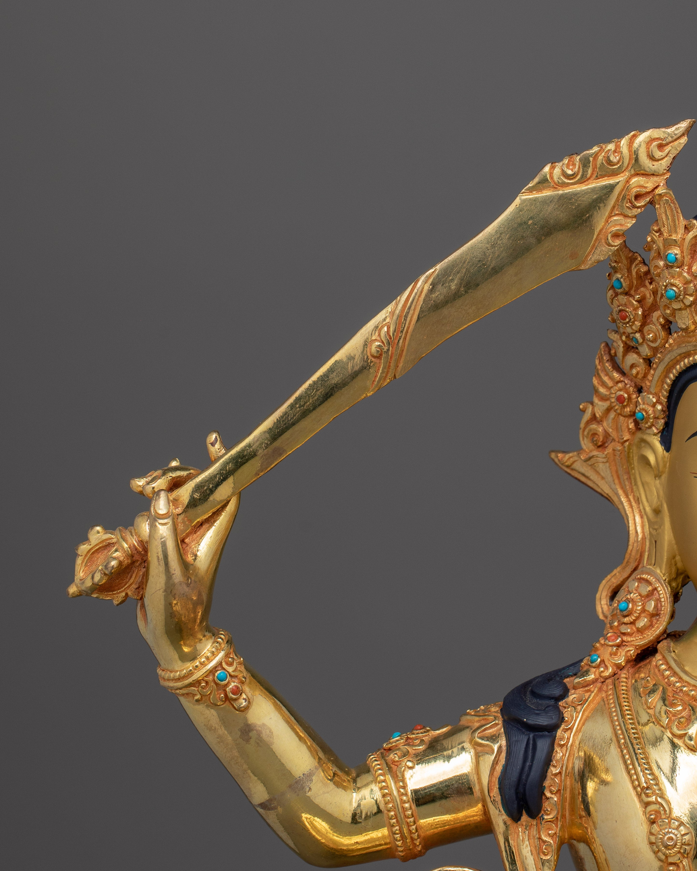 Tibetan Manjushri Figurine for Shrine | Guide to Knowledge and Spiritual Awakening