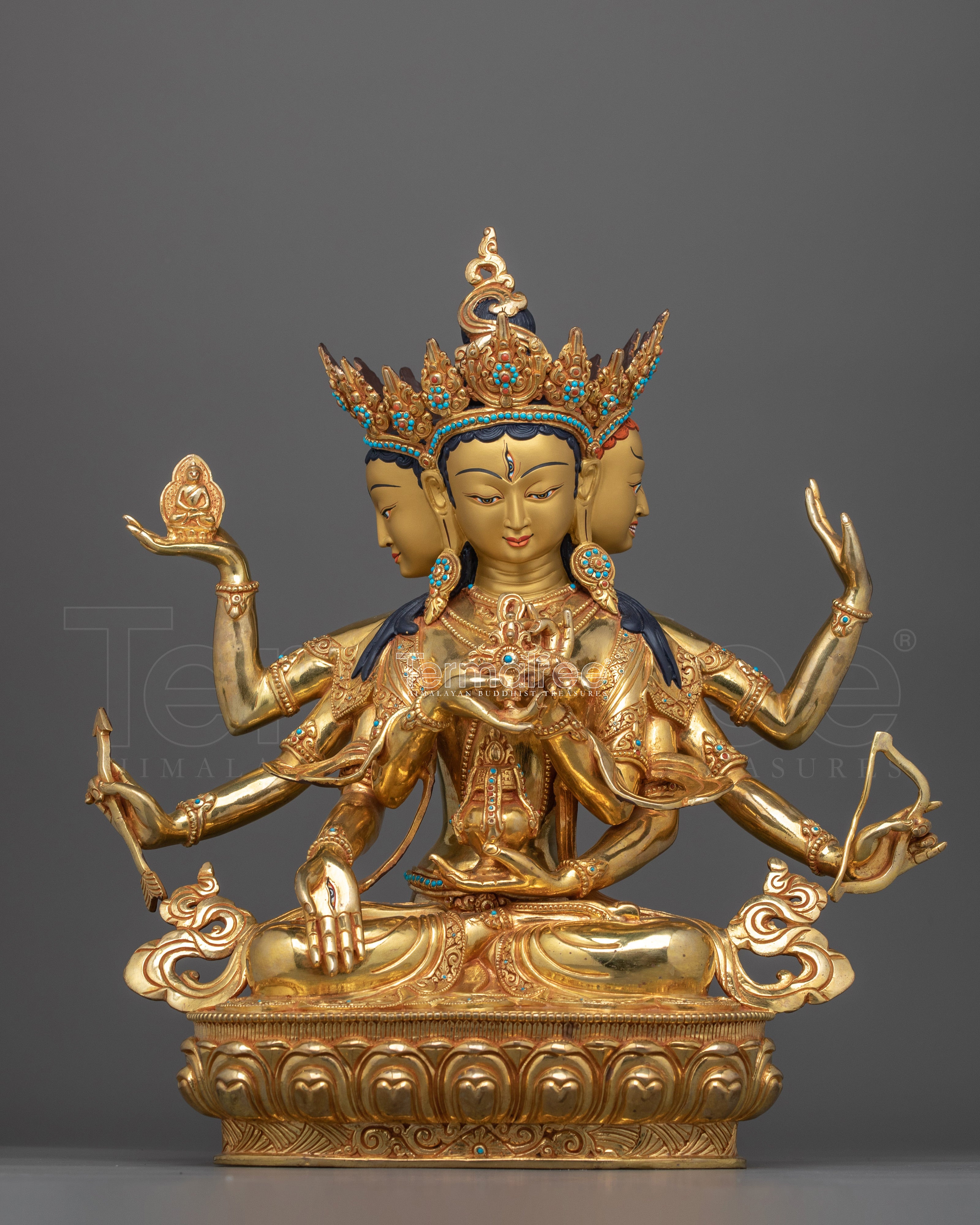 Sacred Buddhist Usnisavijaya Figurine | Symbolizes Longevity & Spiritual Purity