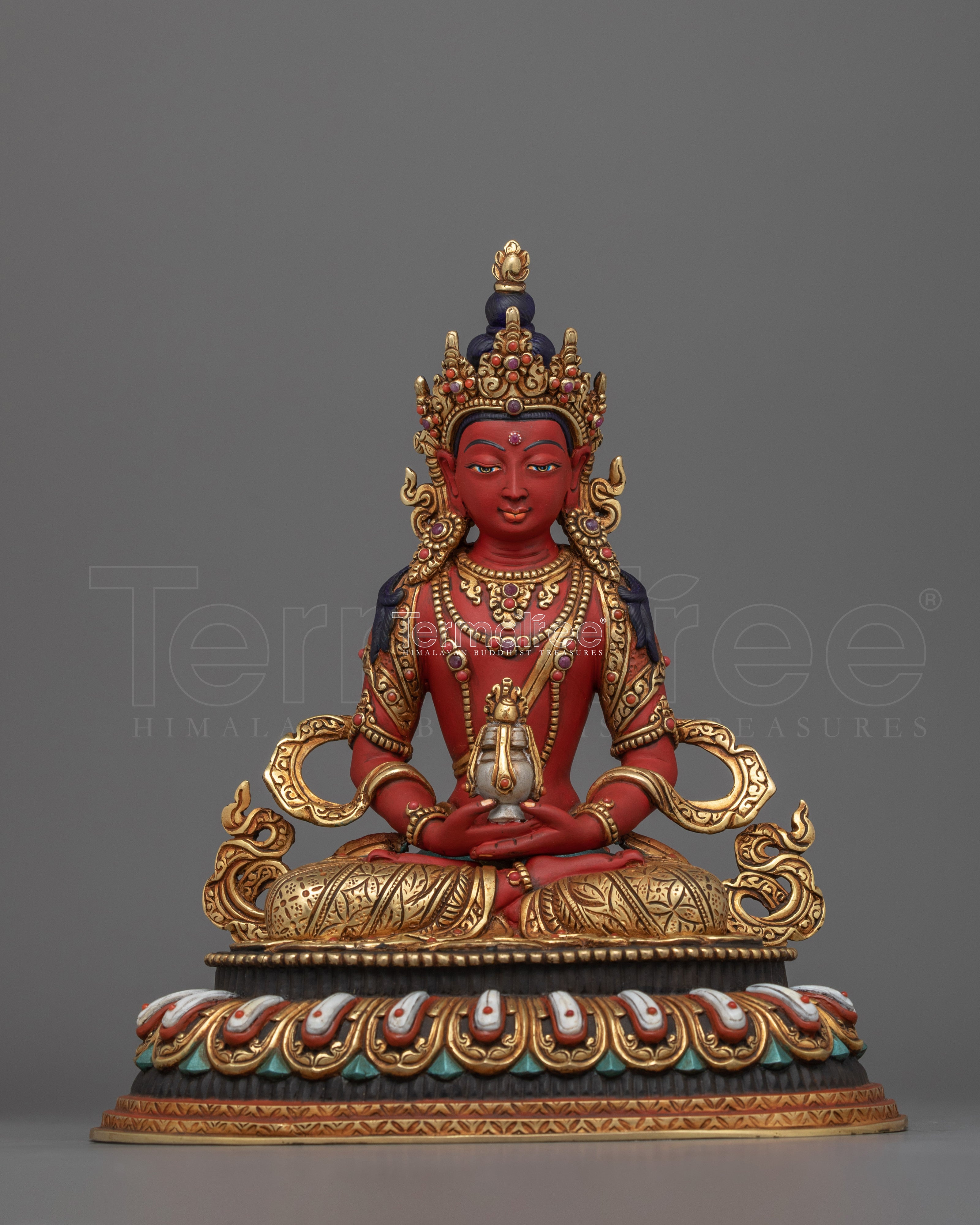 Meditation Statue of Amitayus Buddha of Long life deity | Tranquil Dharma Figurine