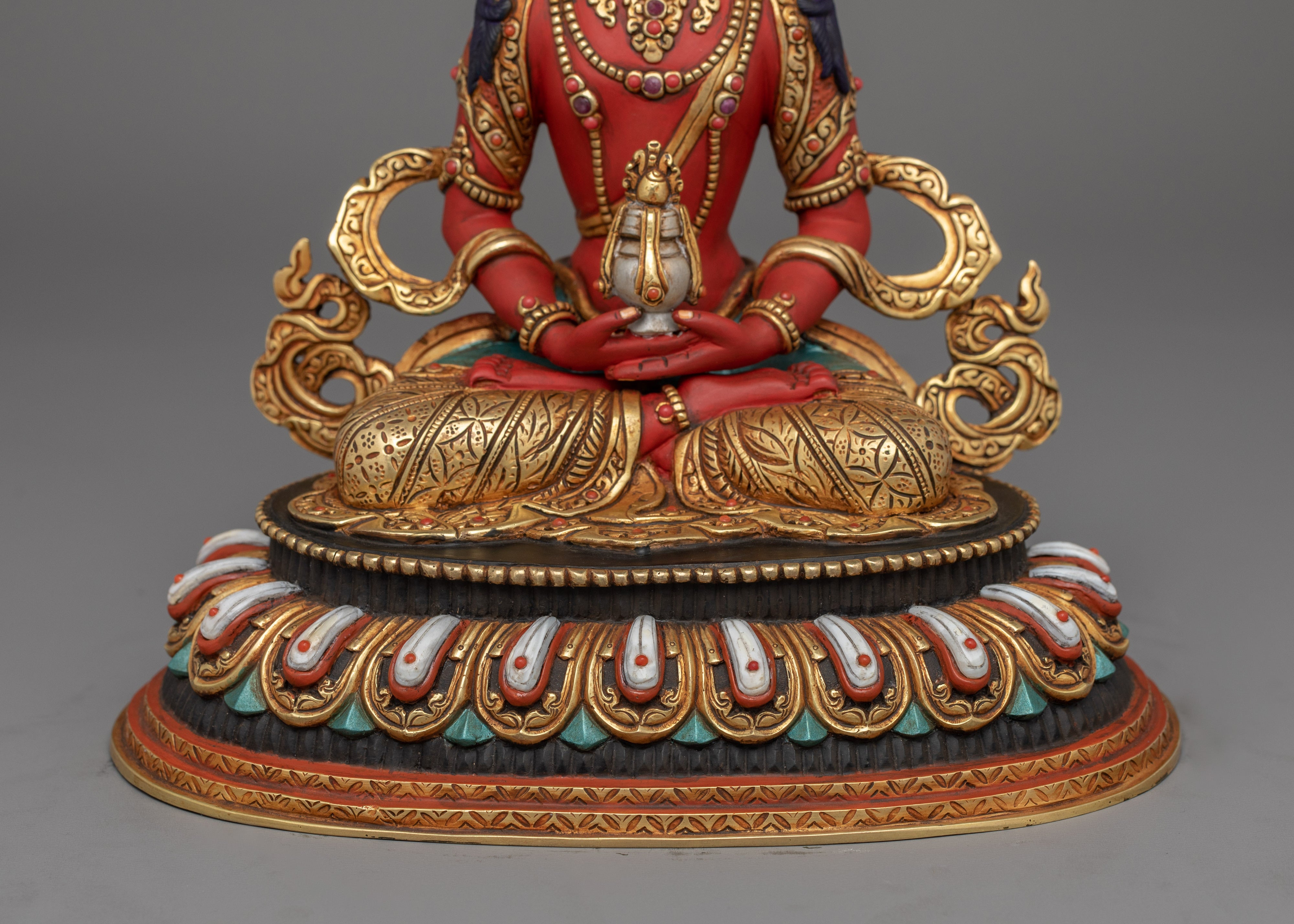 Meditation Statue of Amitayus Buddha of Long life deity | Tranquil Dharma Figurine