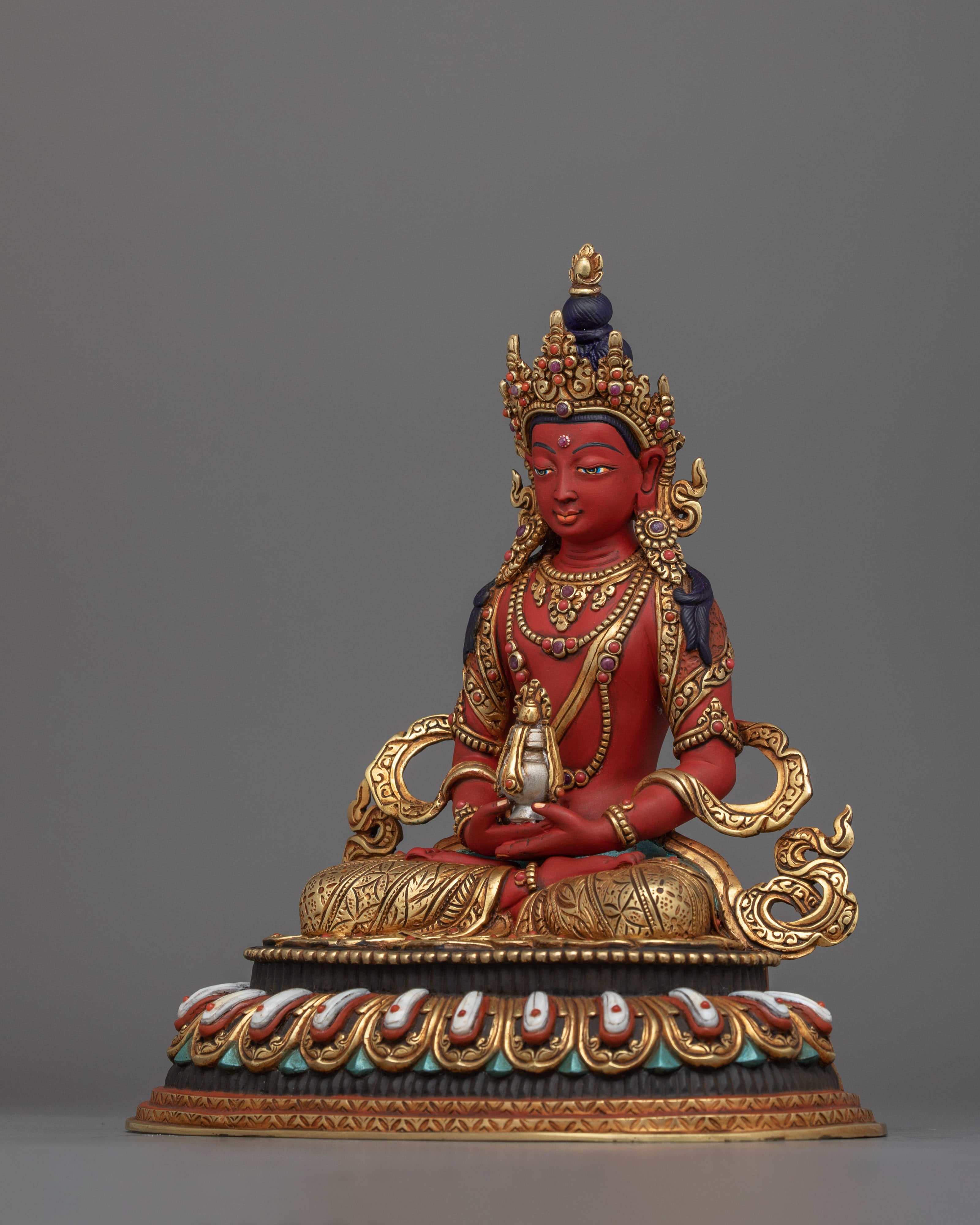 Meditation Statue of Amitayus Buddha of Long life deity | Tranquil Dharma Figurine