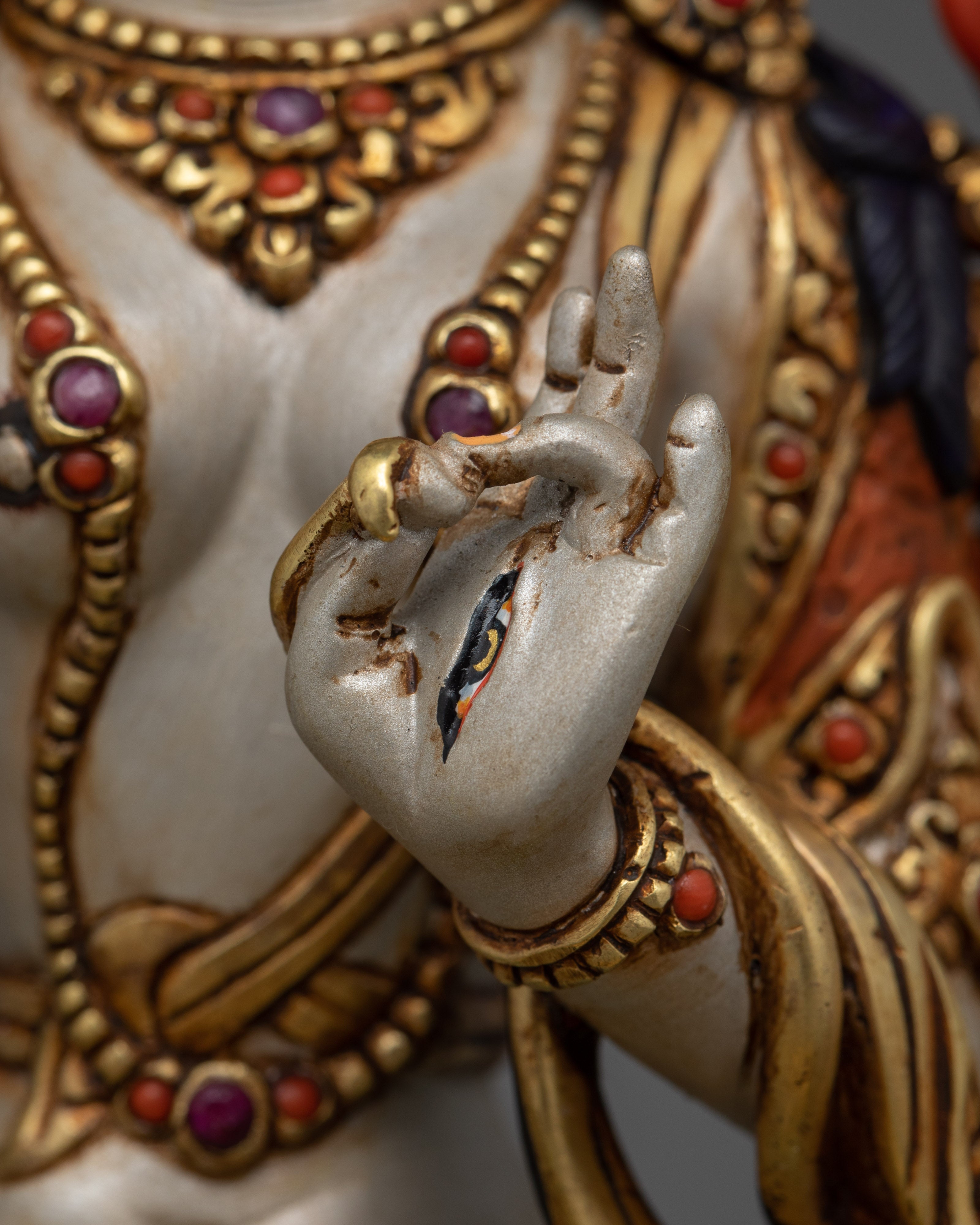 Tibetan Buddhism Longevity Feminine Deity White Tara Statue | Compassionate Buddhist Deity