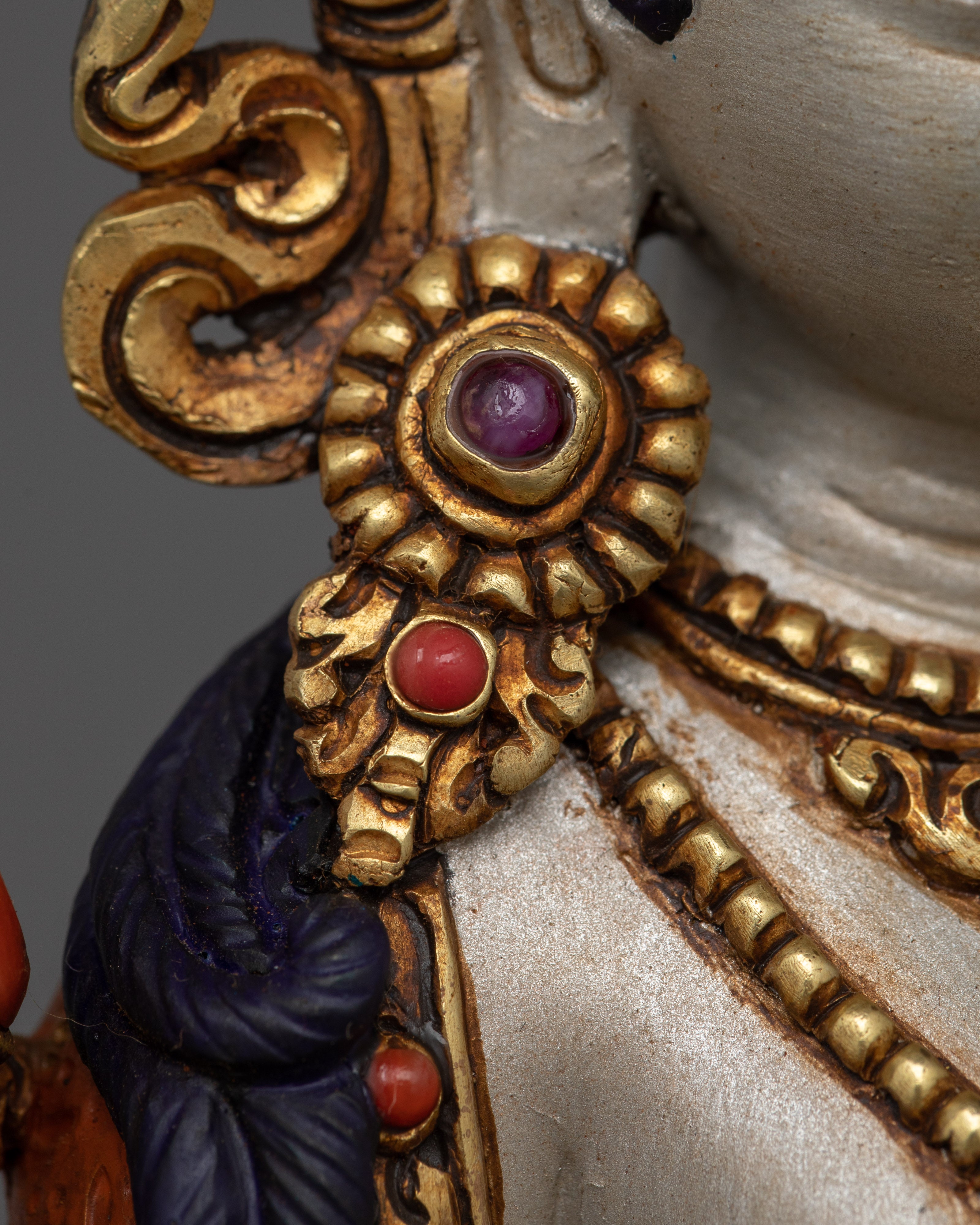 Tibetan Buddhism Longevity Feminine Deity White Tara Statue | Compassionate Buddhist Deity