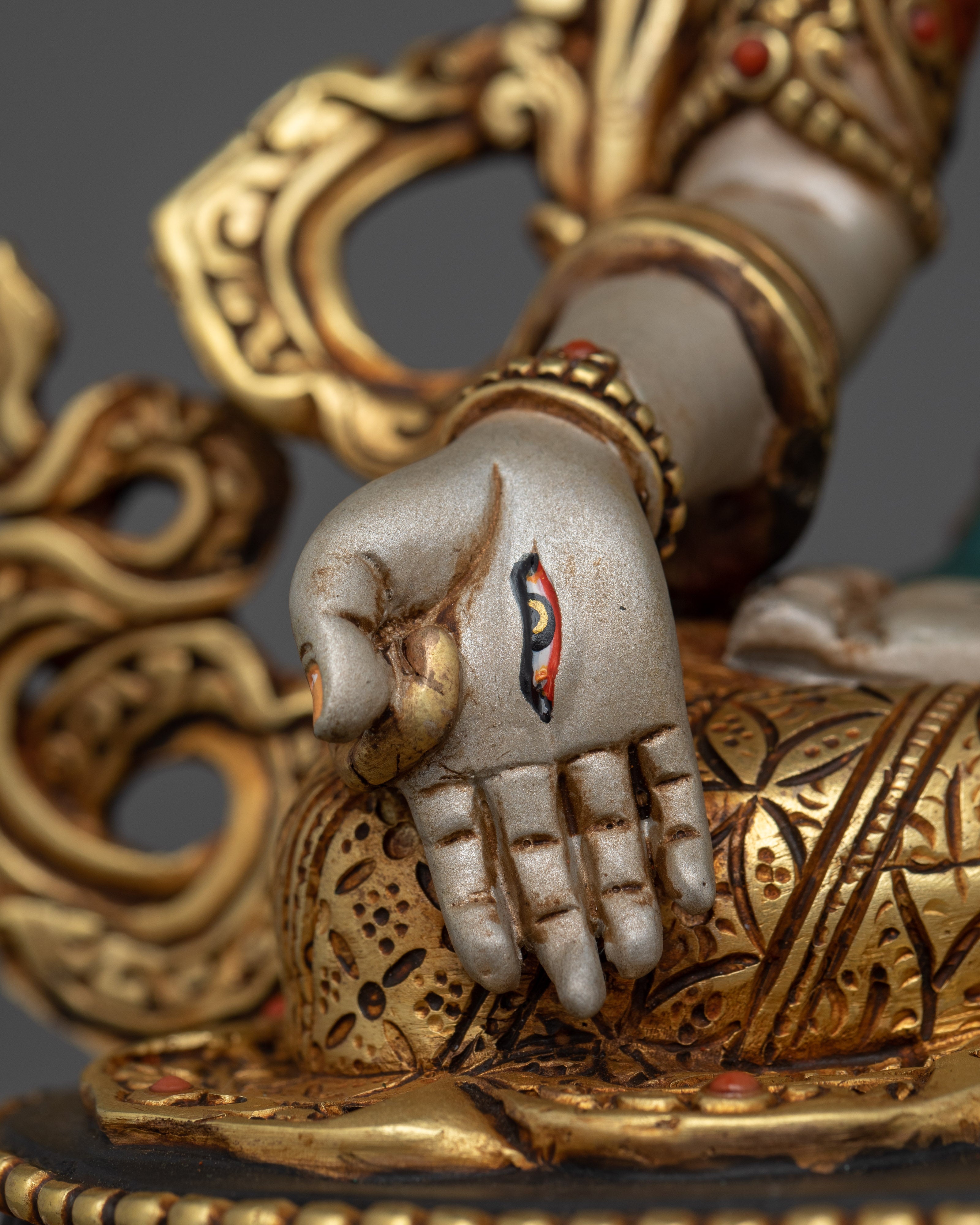 Tibetan Buddhism Longevity Feminine Deity White Tara Statue | Compassionate Buddhist Deity