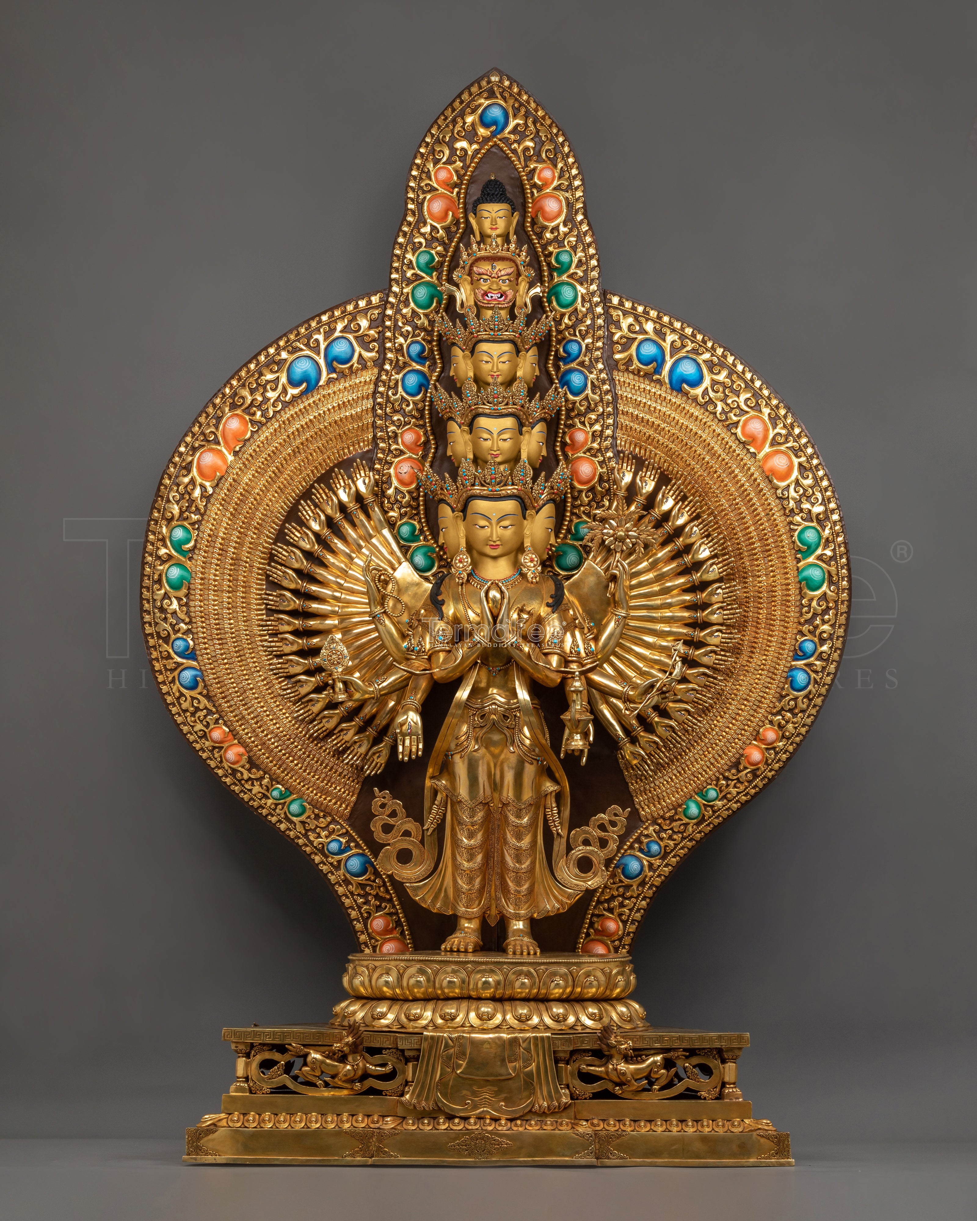 1000-Armed Chenresig Statue with Wish Fulfilling Jewel | A Majestic Compassionate Buddha