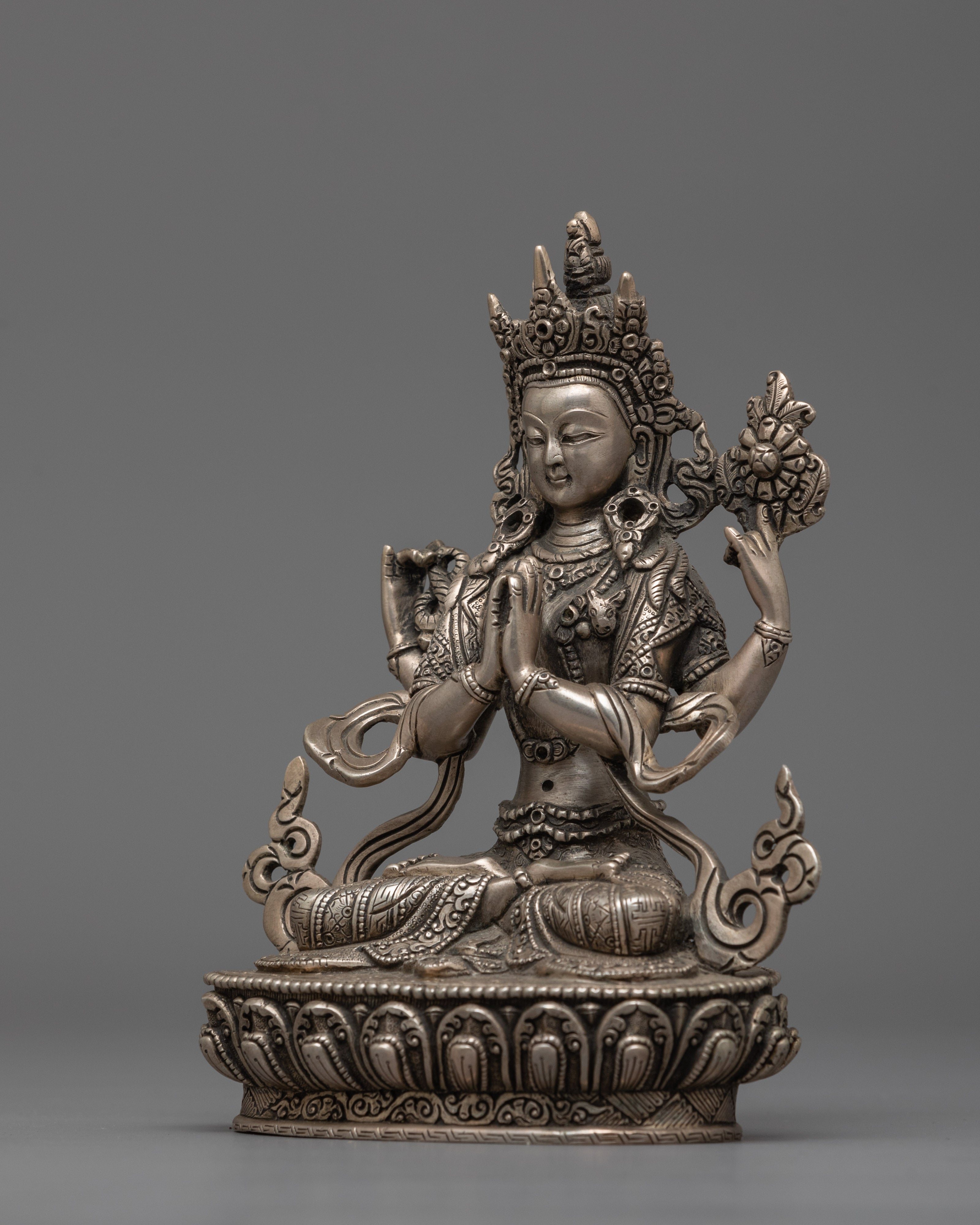 Tibetan Art Chenrezig Meditation Figurine | Ideal for Shrine Decoration