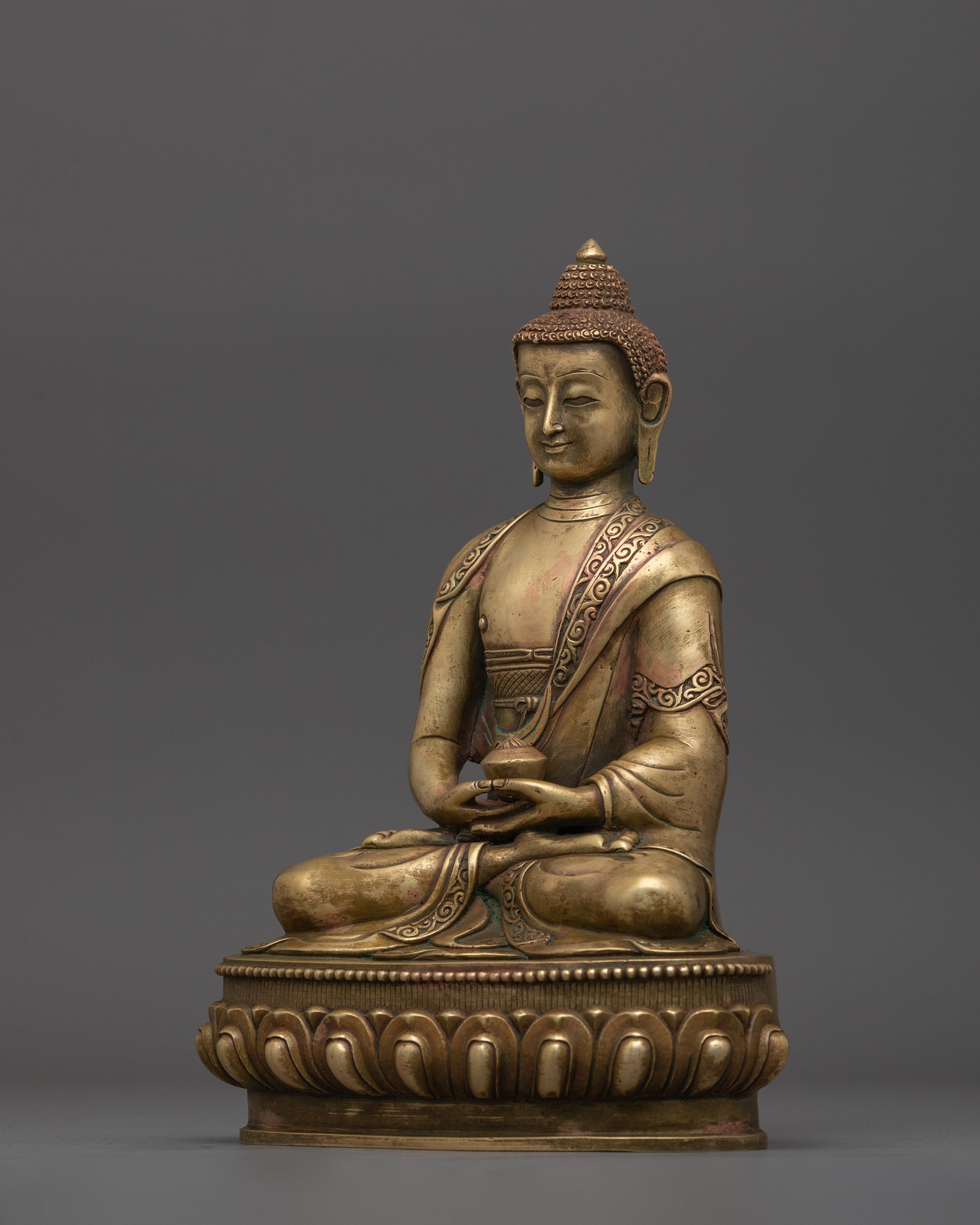 Spiritual Buddhist Enlightened Amitabha Sculpture | Buddha of Pure Land Buddhism Art