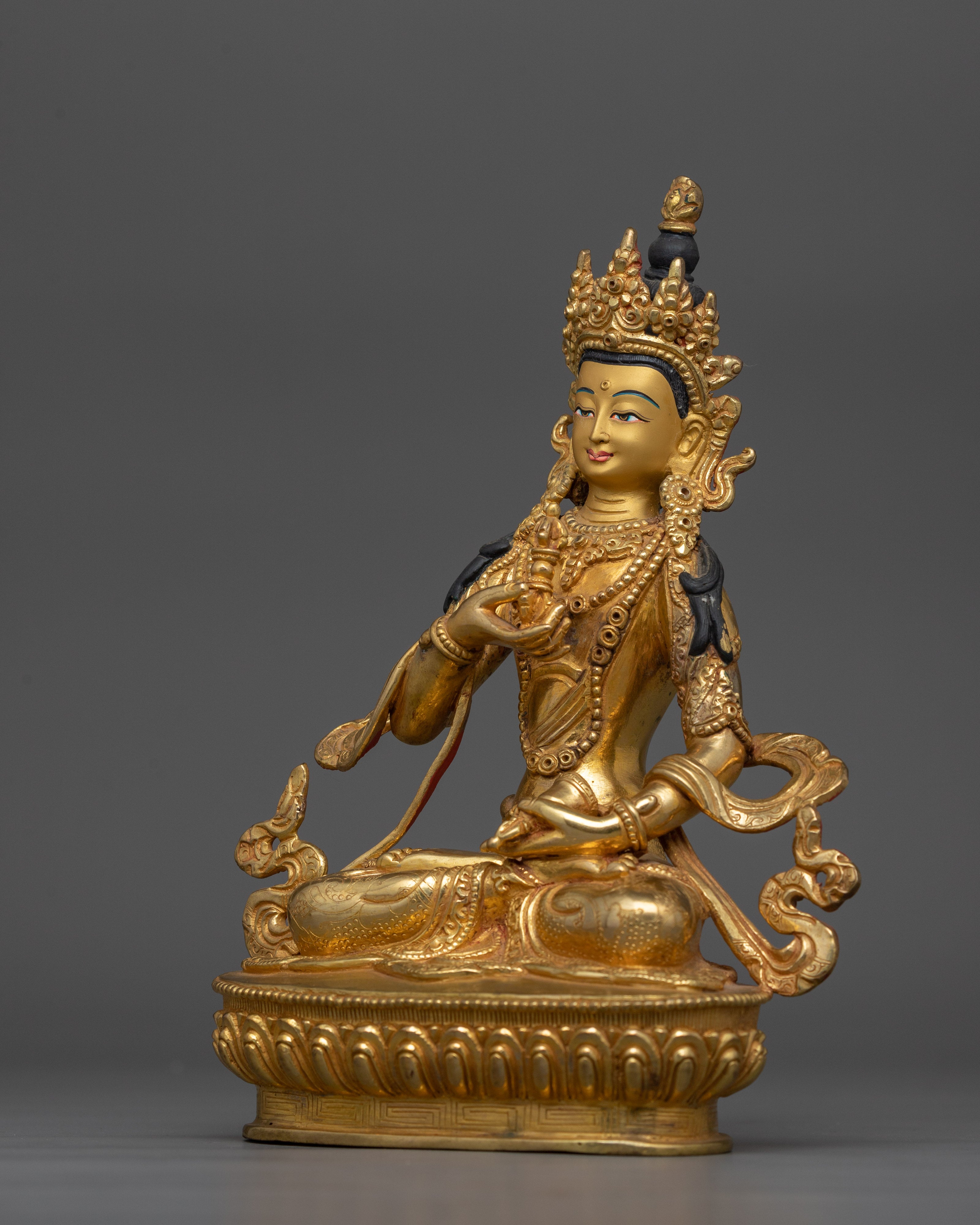 Tibetan Purification Buddha Vajrasattva Statue | Handmade 24K Gold Gilded Golden Decor