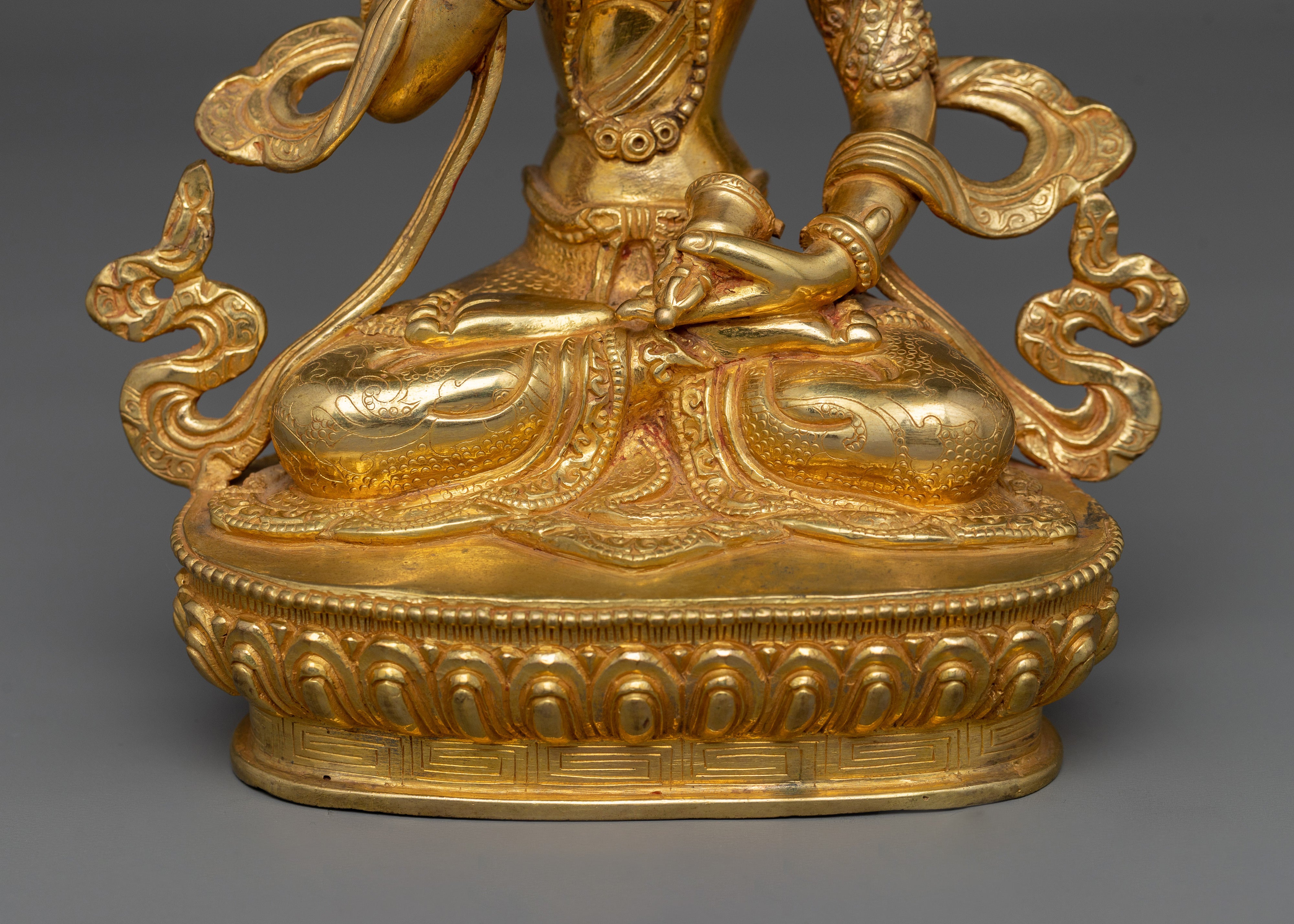 Tibetan Purification Buddha Vajrasattva Statue | Handmade 24K Gold Gilded Golden Decor