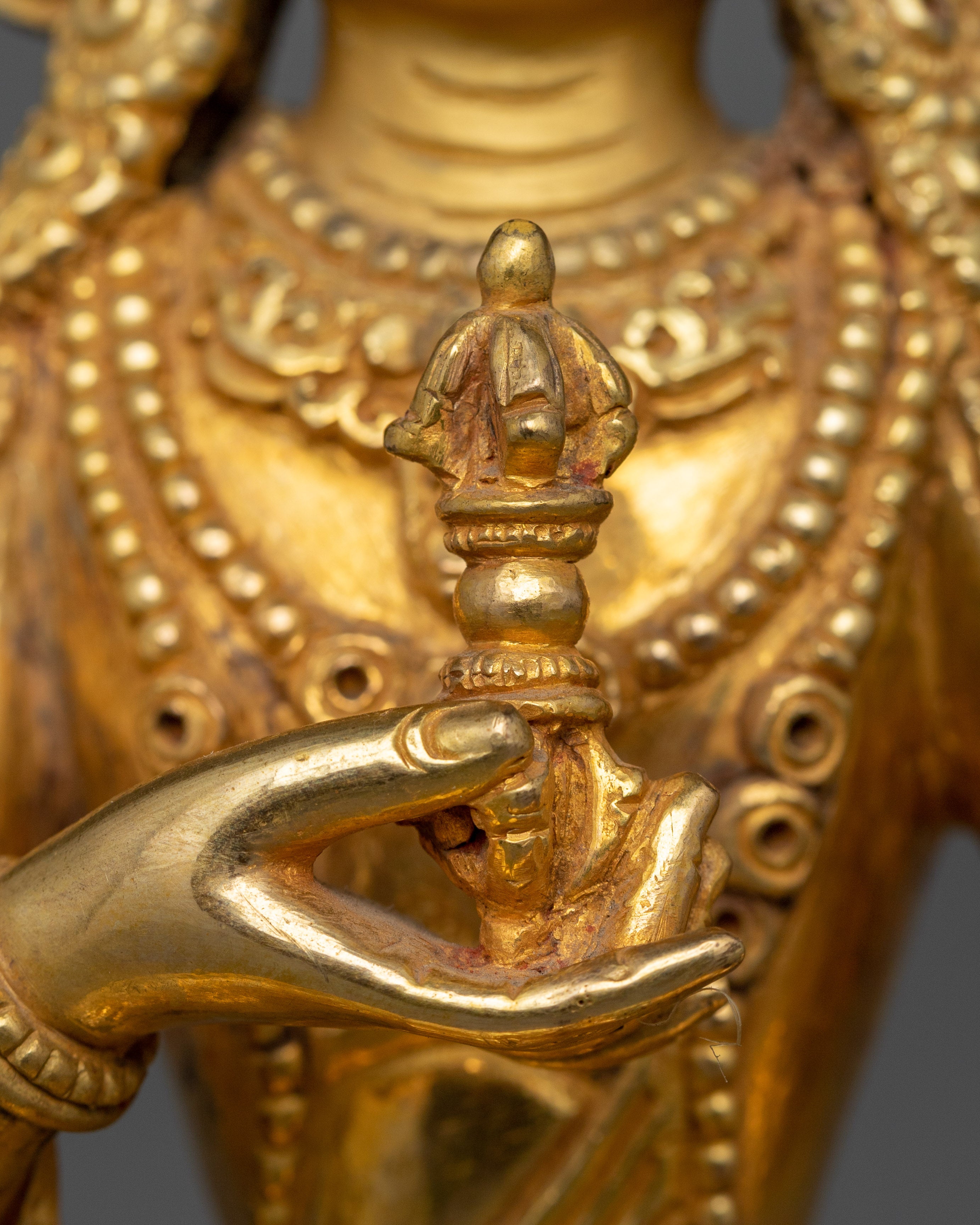 Tibetan Purification Buddha Vajrasattva Statue | Handmade 24K Gold Gilded Golden Decor