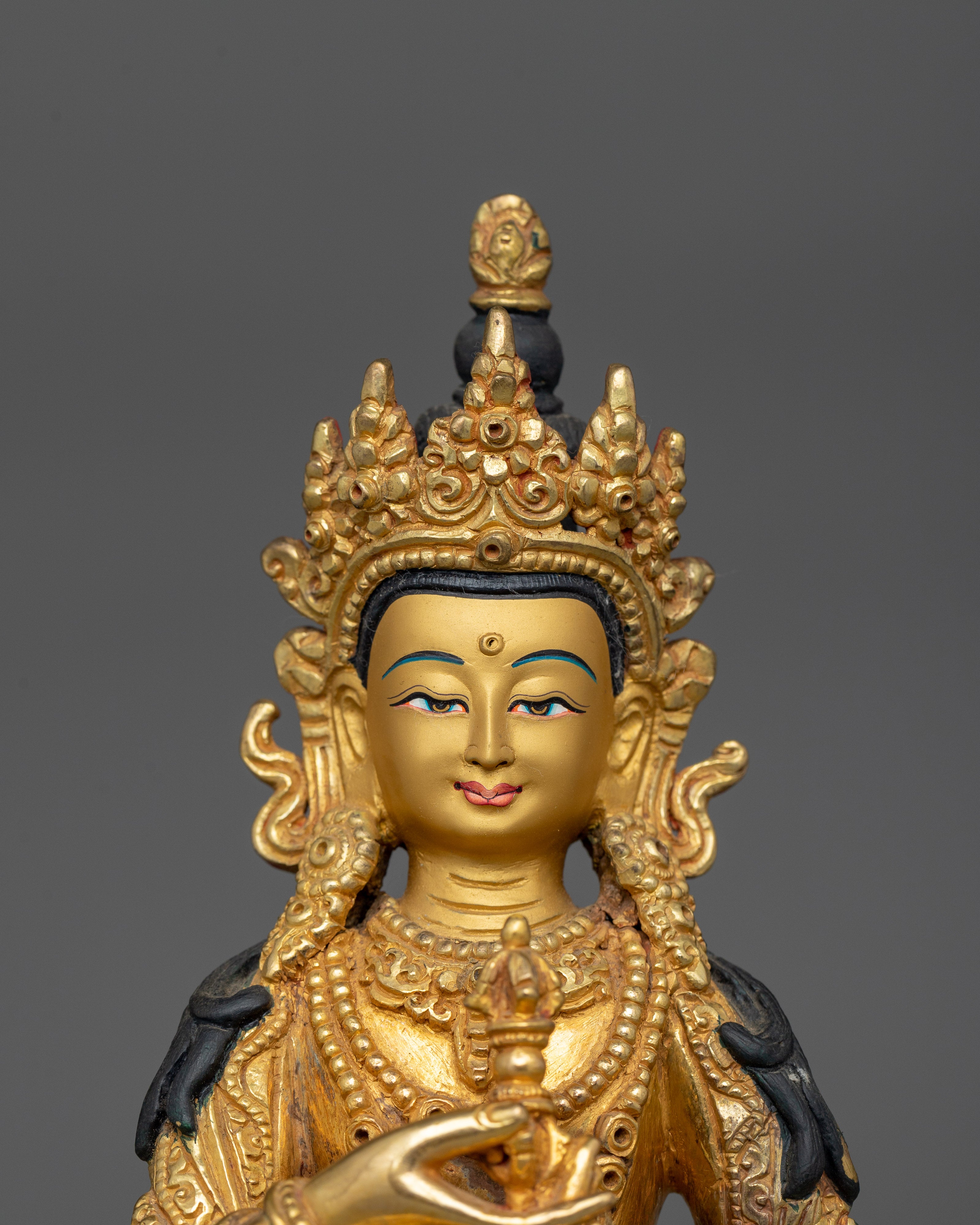 Tibetan Purification Buddha Vajrasattva Statue | Handmade 24K Gold Gilded Golden Decor