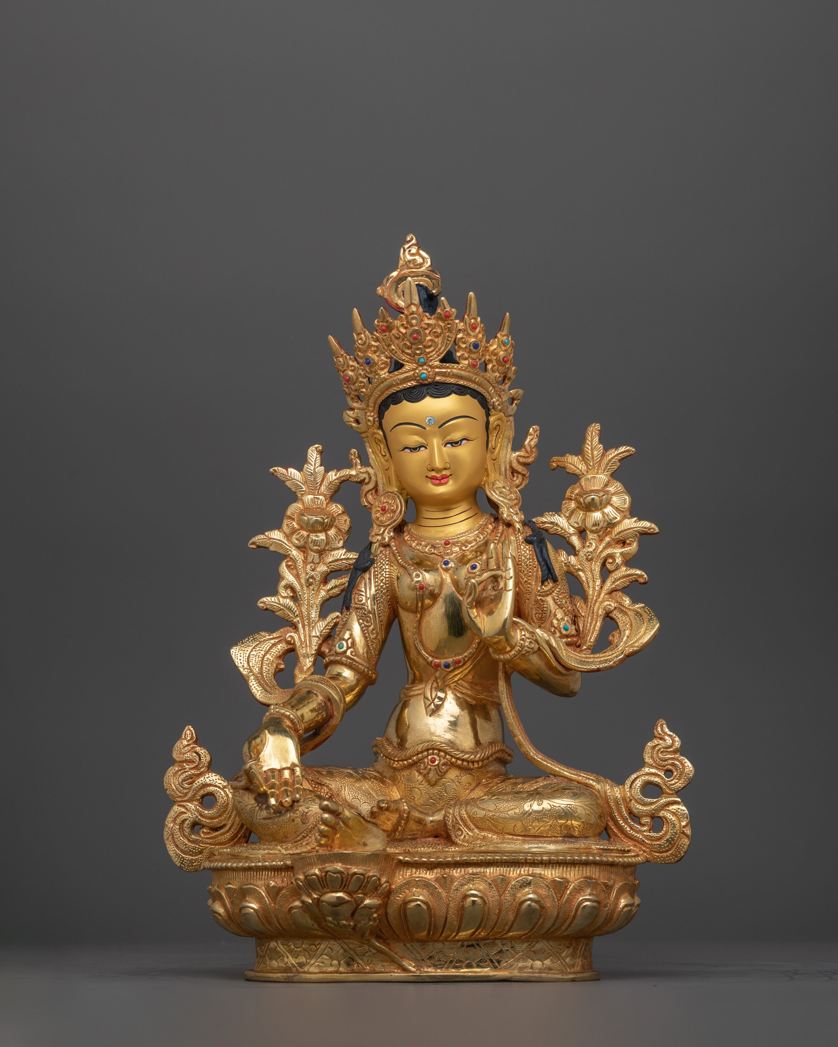Healing Deity Sgrol Ljang Statue (Green Tara) | Mother of Liberation