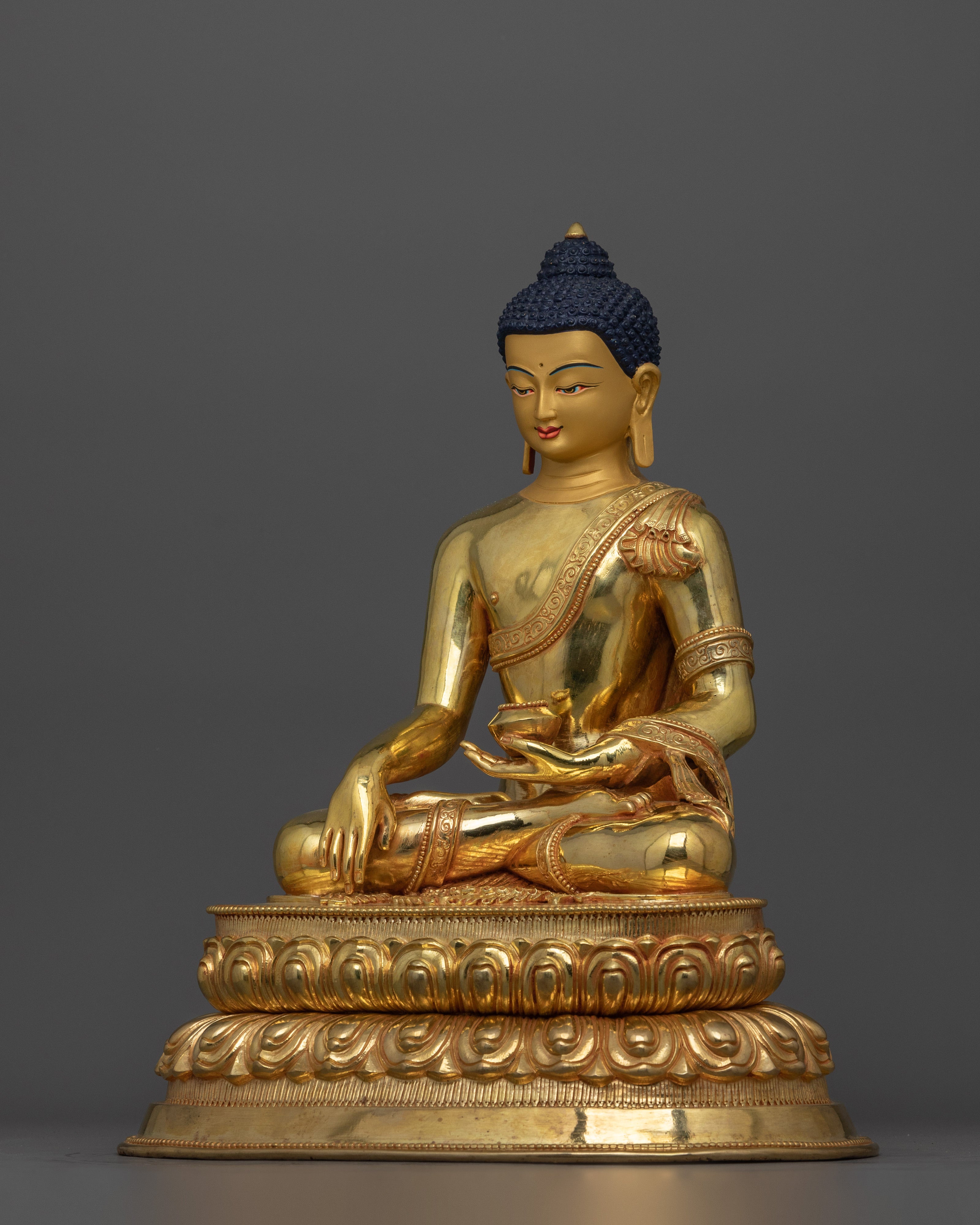 Shakyamuni Buddha Meditation Decor Statue | 24K Gold Gilded Buddhist Icon