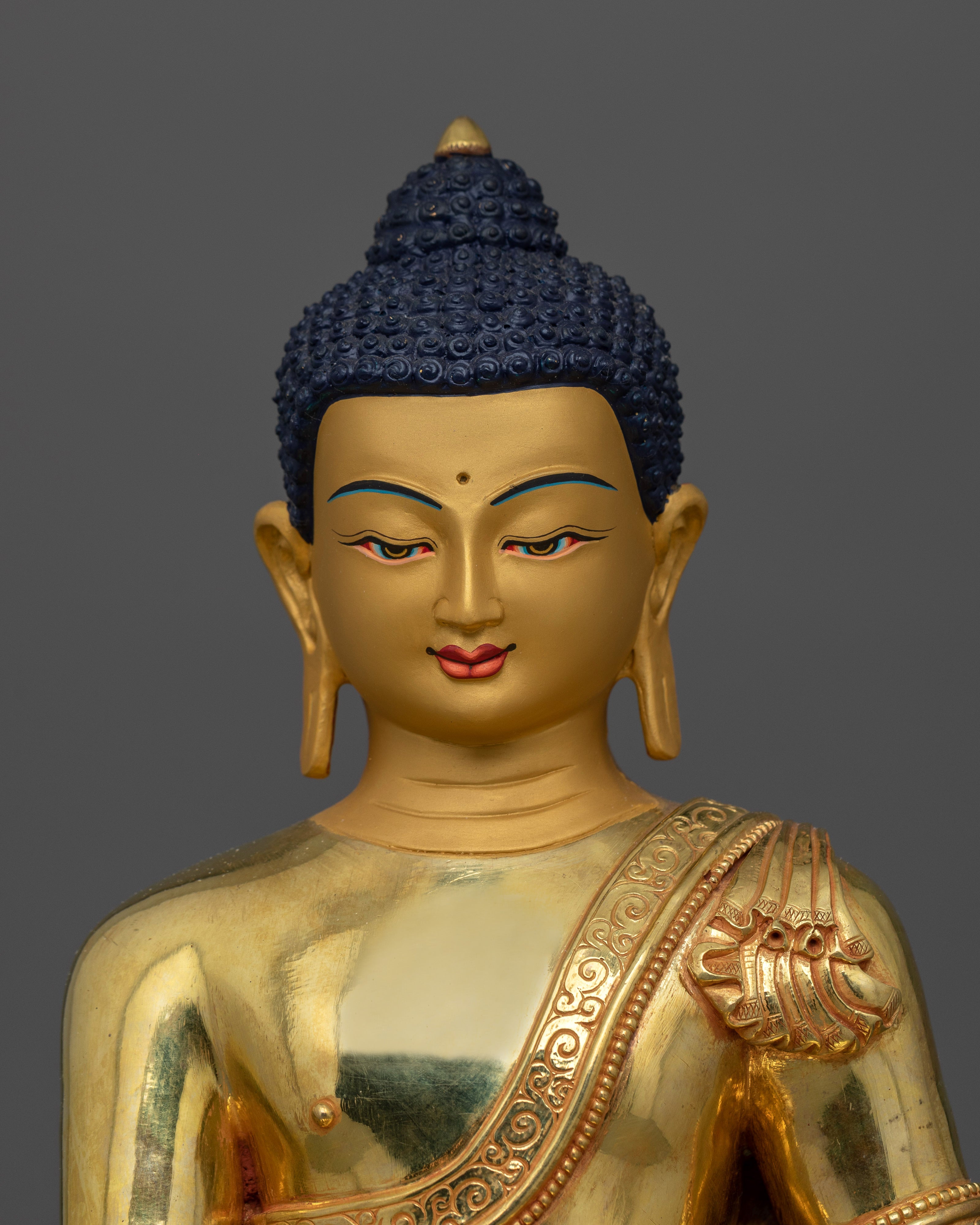 Shakyamuni Buddha Meditation Decor Statue | 24K Gold Gilded Buddhist Icon