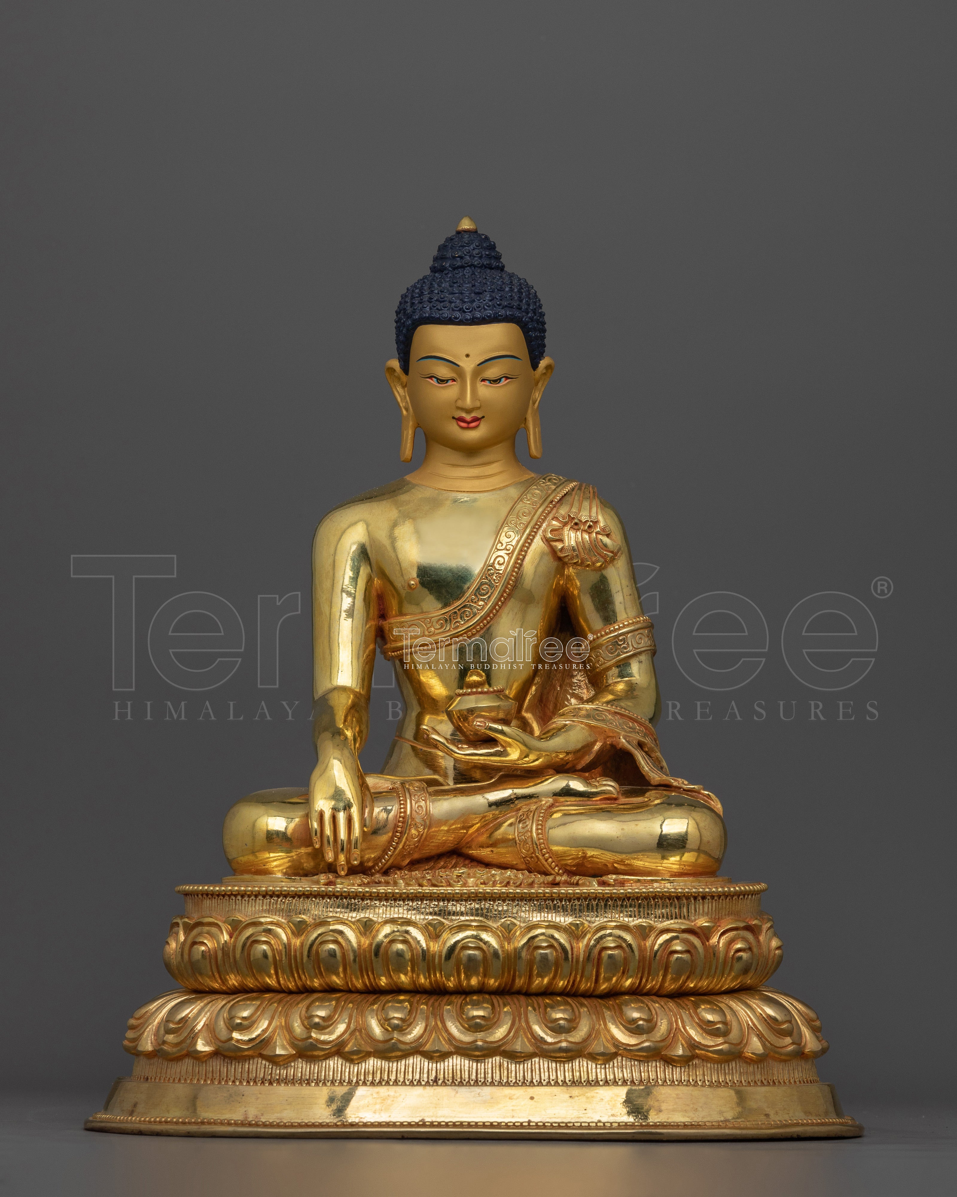 Shakyamuni Buddha Meditation Decor Statue | 24K Gold Gilded Buddhist Icon