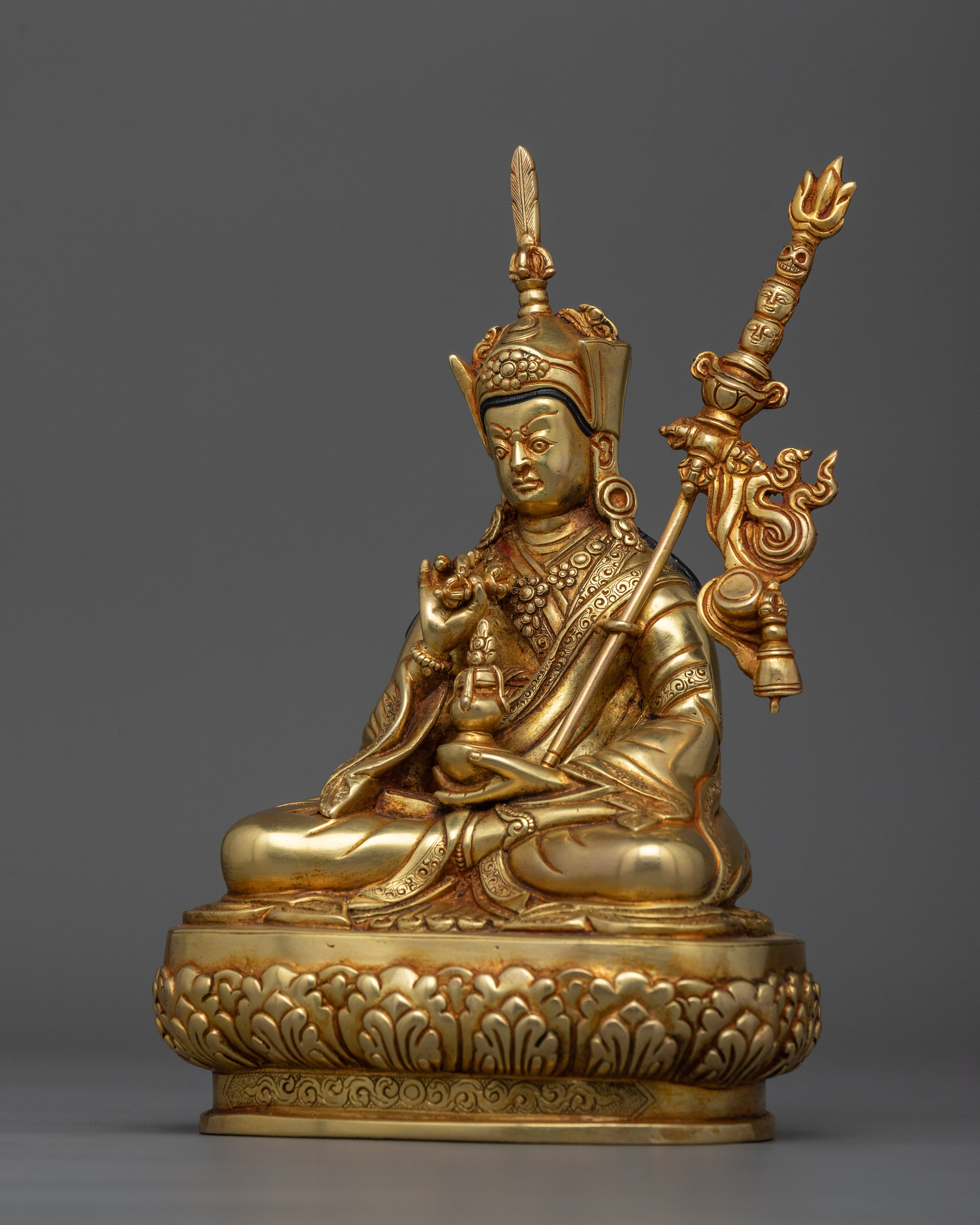 Lake Born Vajra Guru Tsokye Dorje Sculpture | Tibetan Buddhist Tantric Master Altar Decor