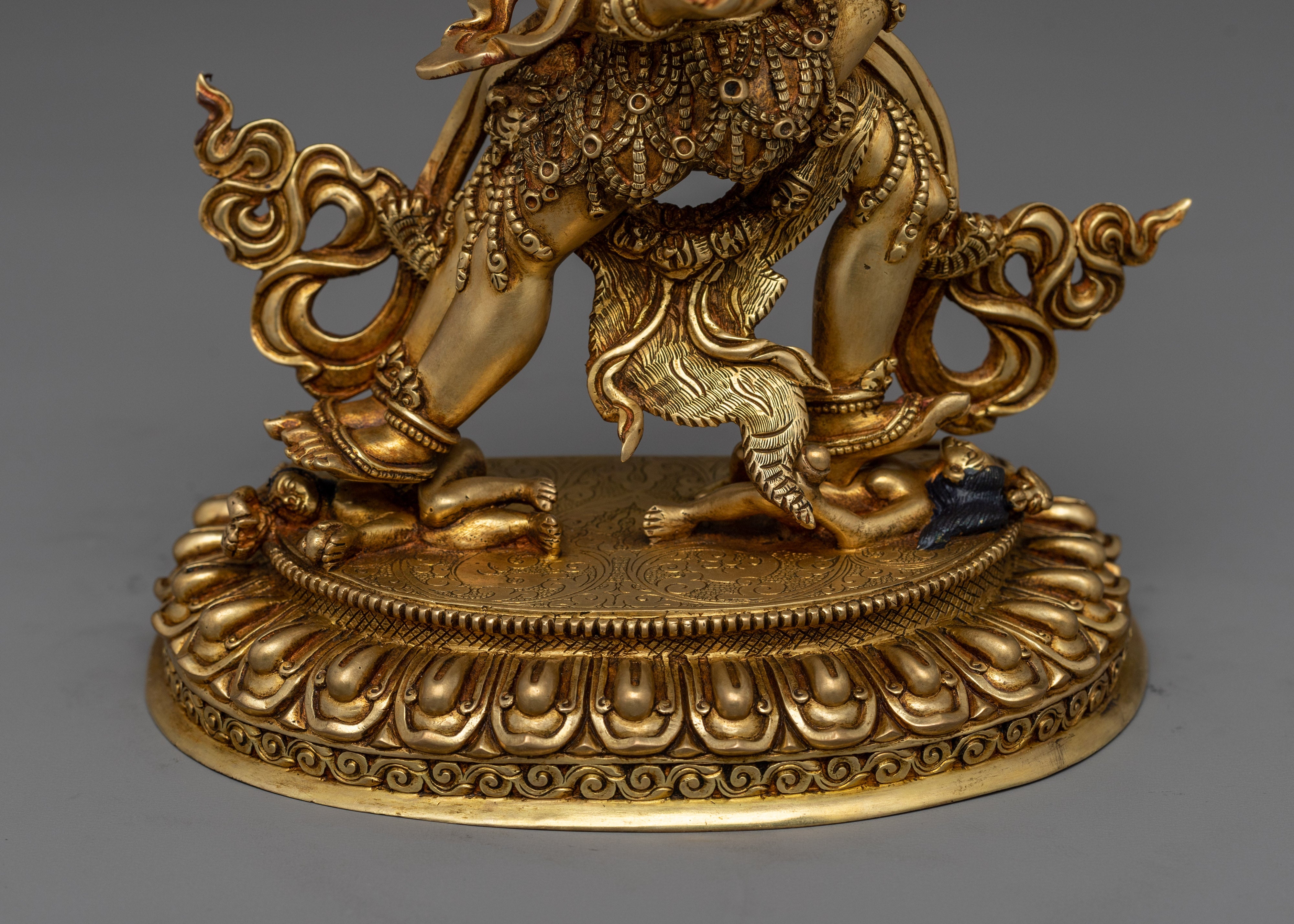 A Buddhist Deity Chakrasamvara Statue in Gold and Copper | Vajrayana Tantric Deity