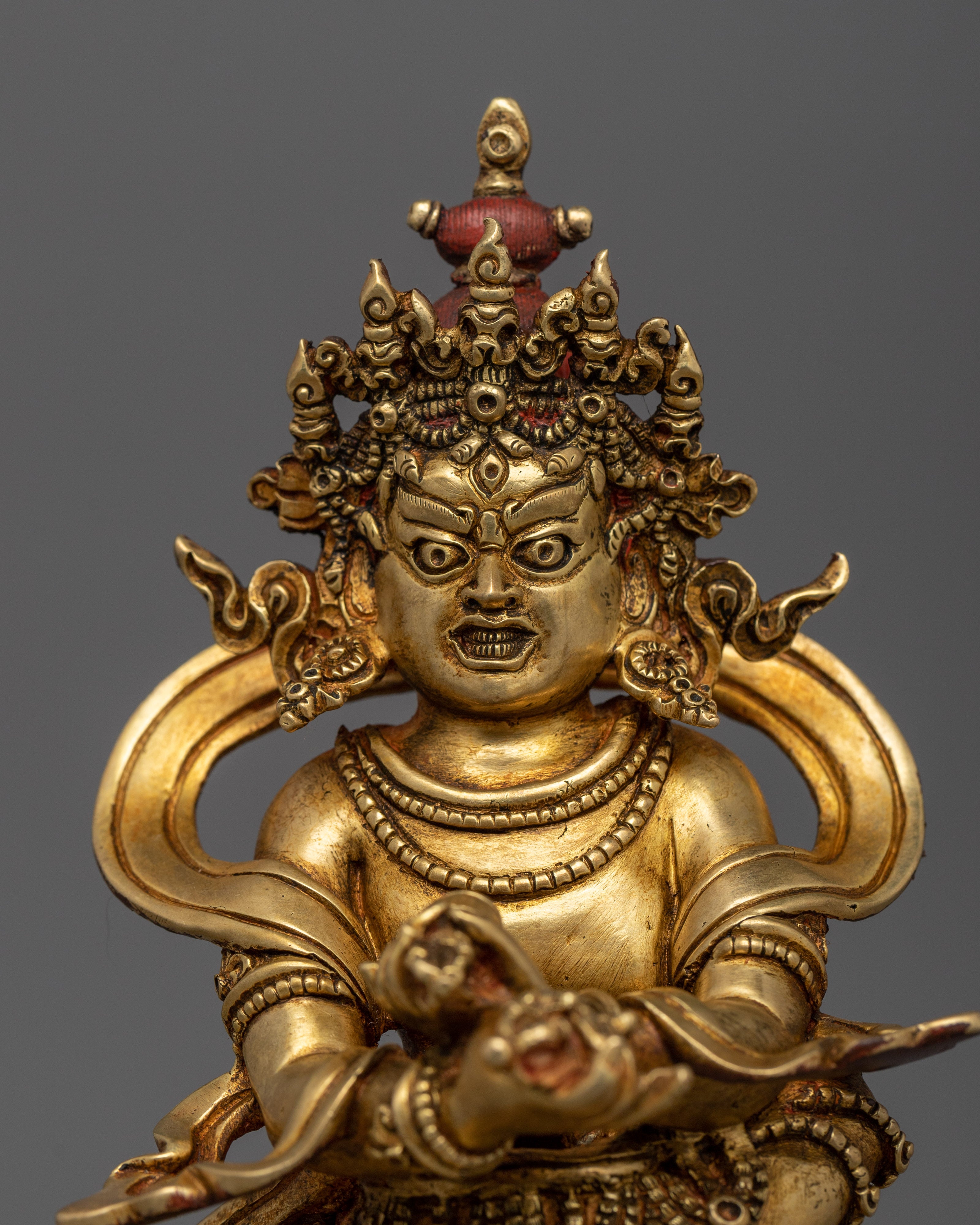 A Buddhist Deity Chakrasamvara Statue in Gold and Copper | Vajrayana Tantric Deity