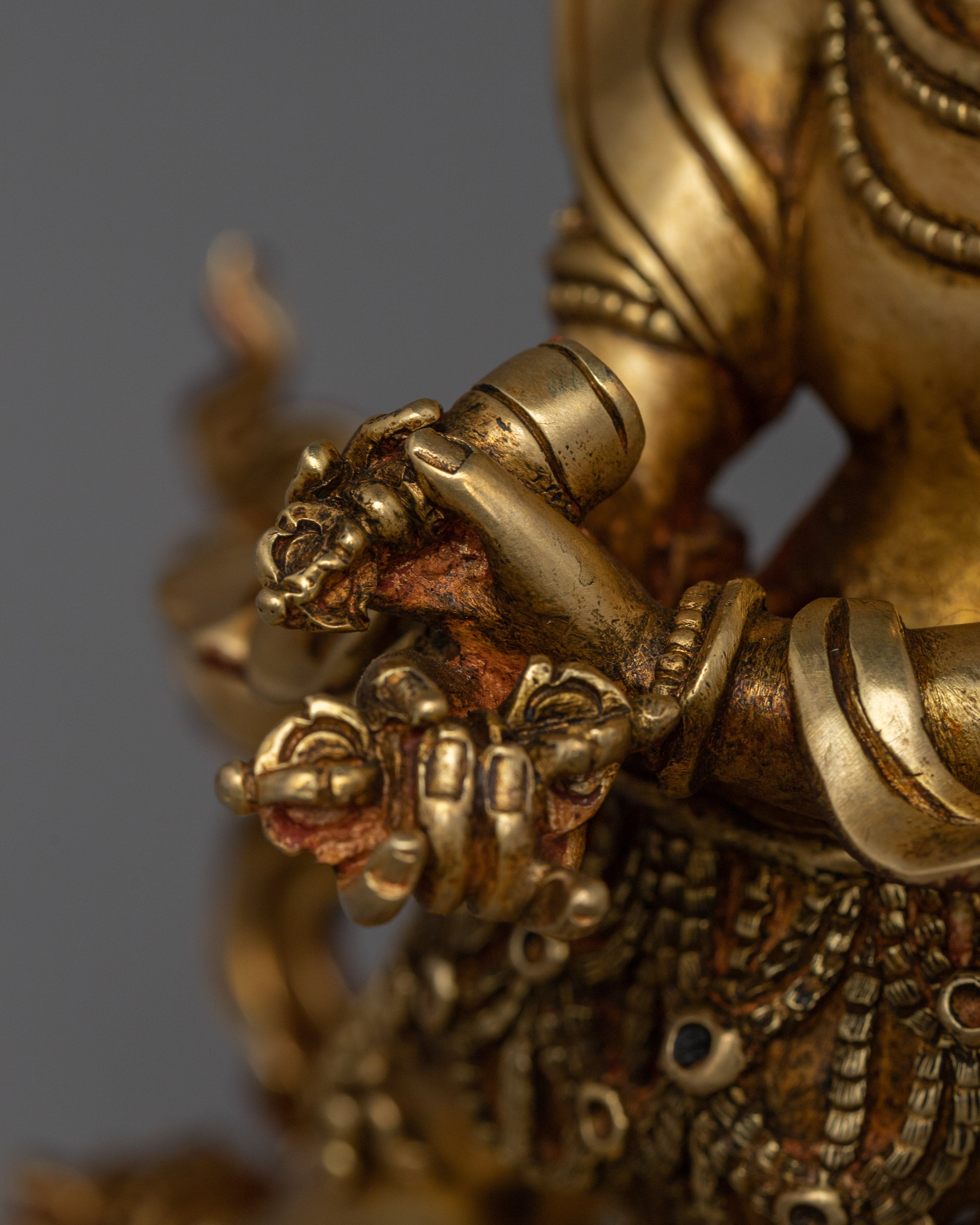 A Buddhist Deity Chakrasamvara Statue in Gold and Copper | Vajrayana Tantric Deity