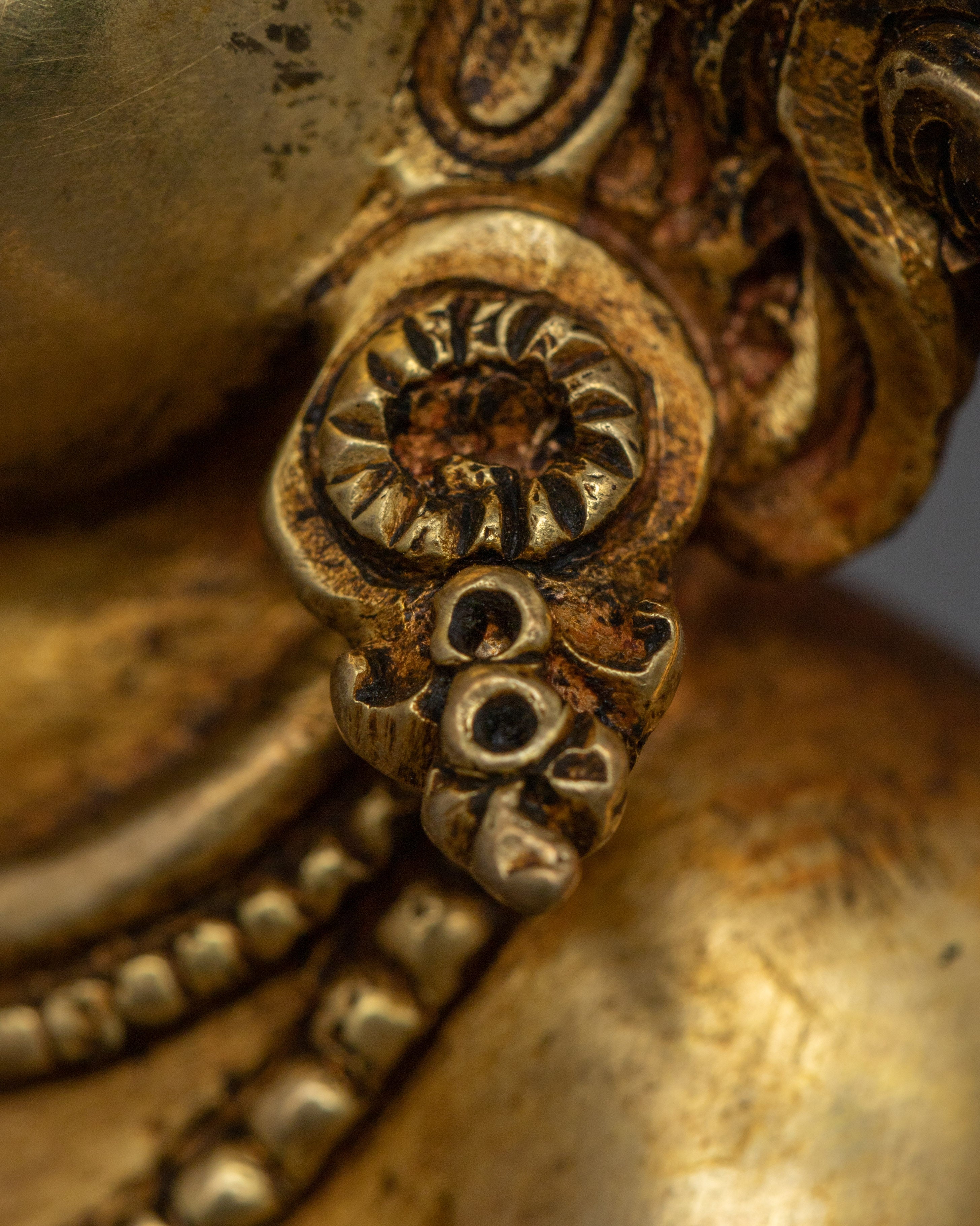 A Buddhist Deity Chakrasamvara Statue in Gold and Copper | Vajrayana Tantric Deity