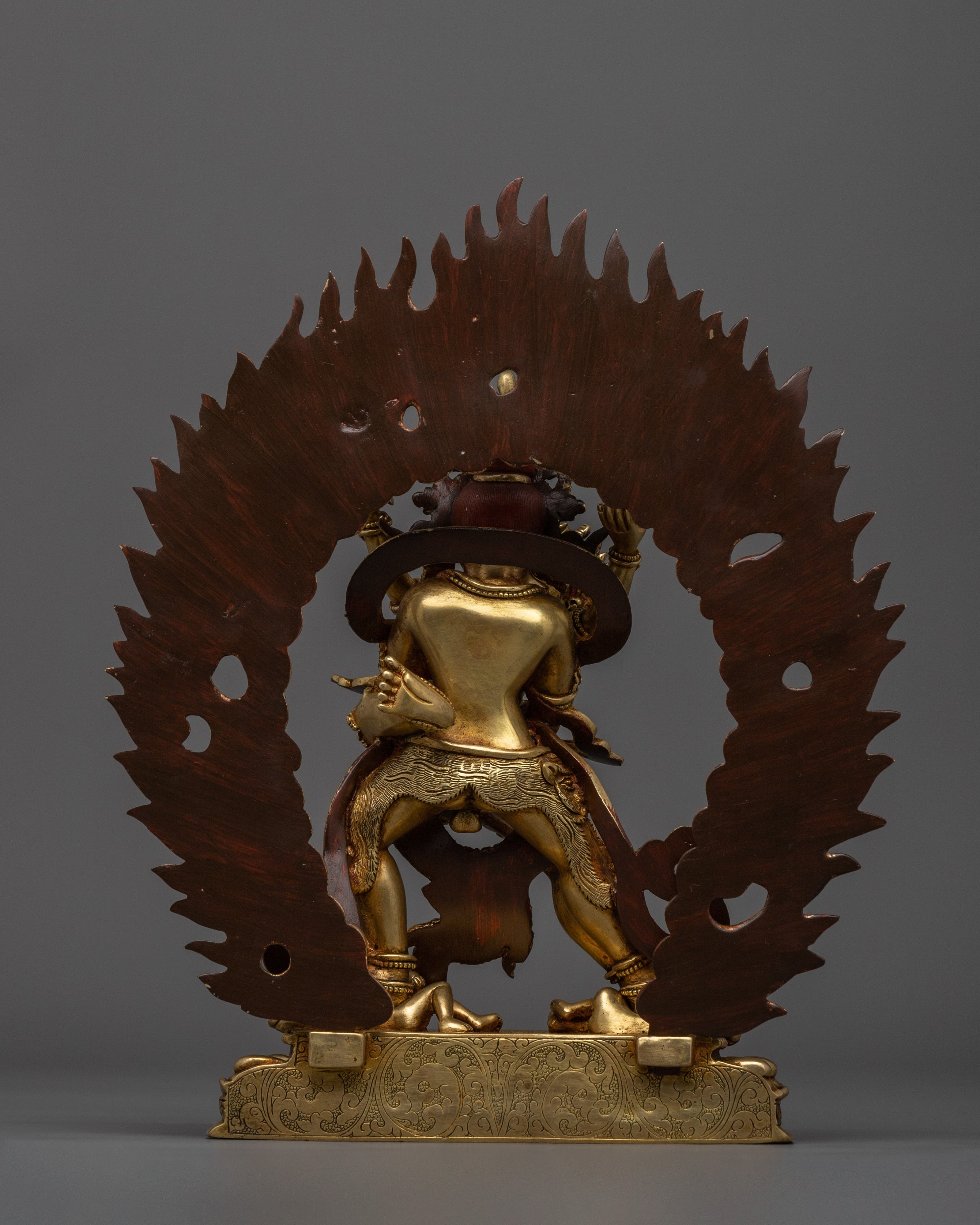 A Buddhist Deity Chakrasamvara Statue in Gold and Copper | Vajrayana Tantric Deity
