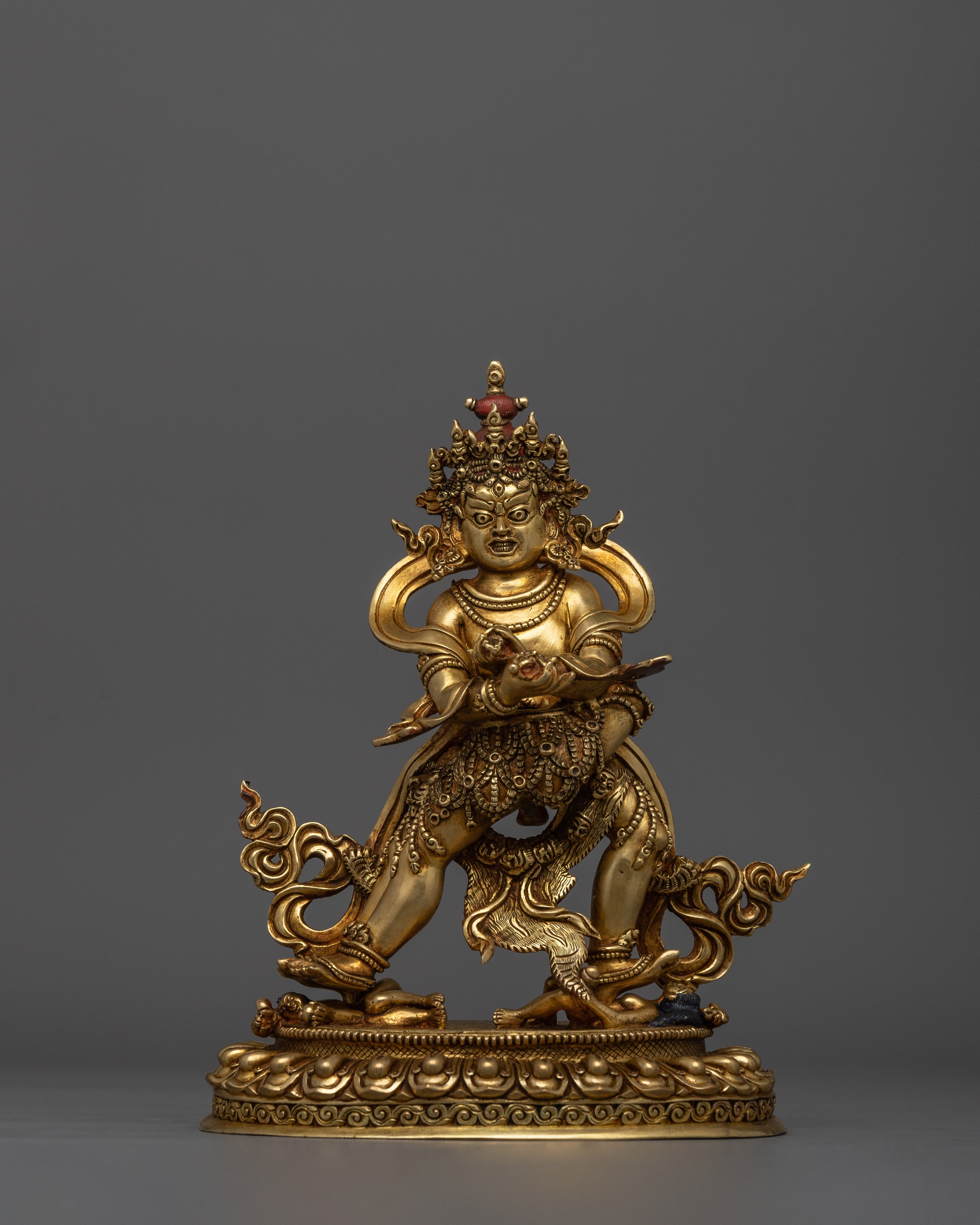 A Buddhist Deity Chakrasamvara Statue in Gold and Copper | Vajrayana Tantric Deity