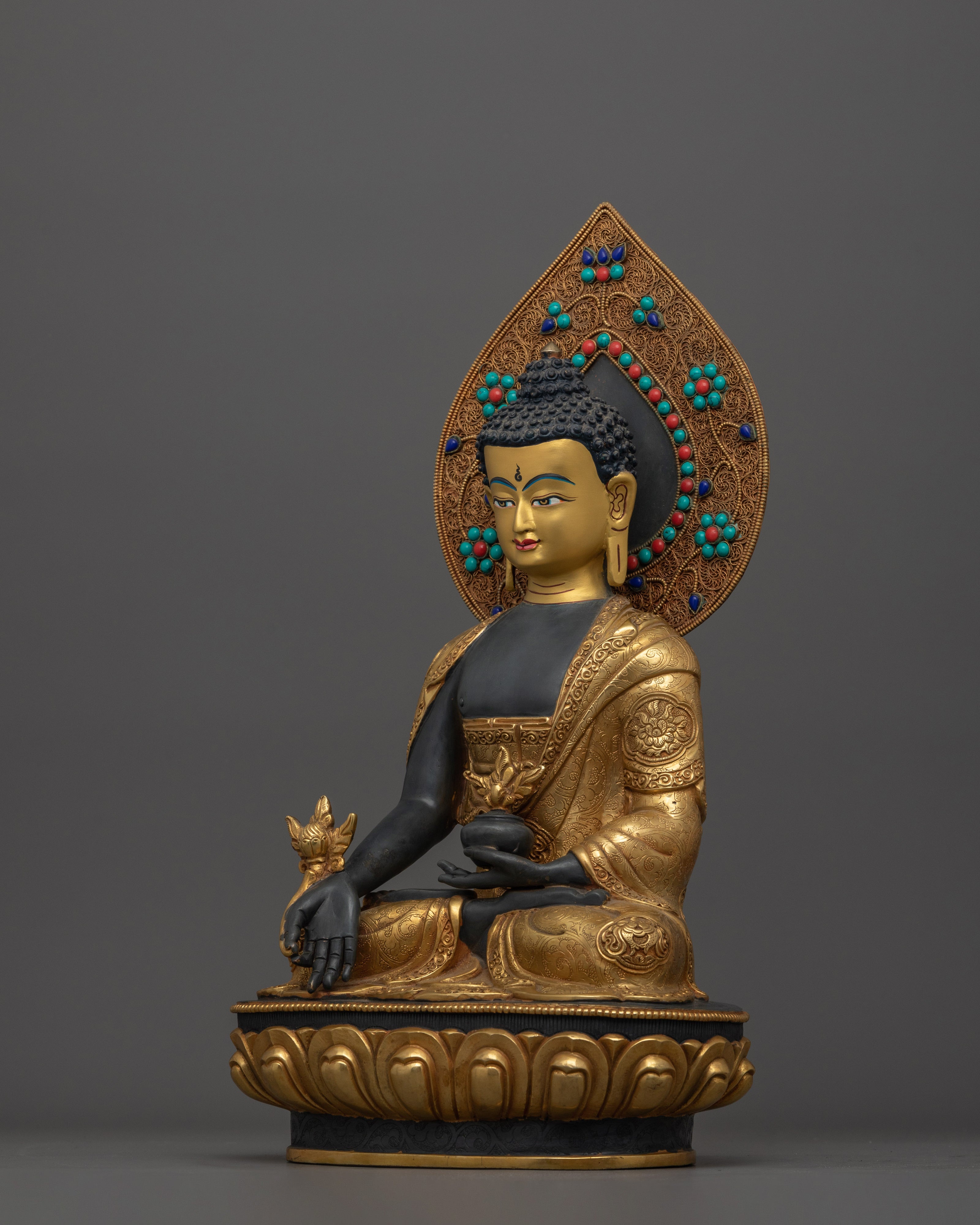 Healing Energy Bhaishajyaguru Medicine Buddha Sculpture | One of The Prominent Figures