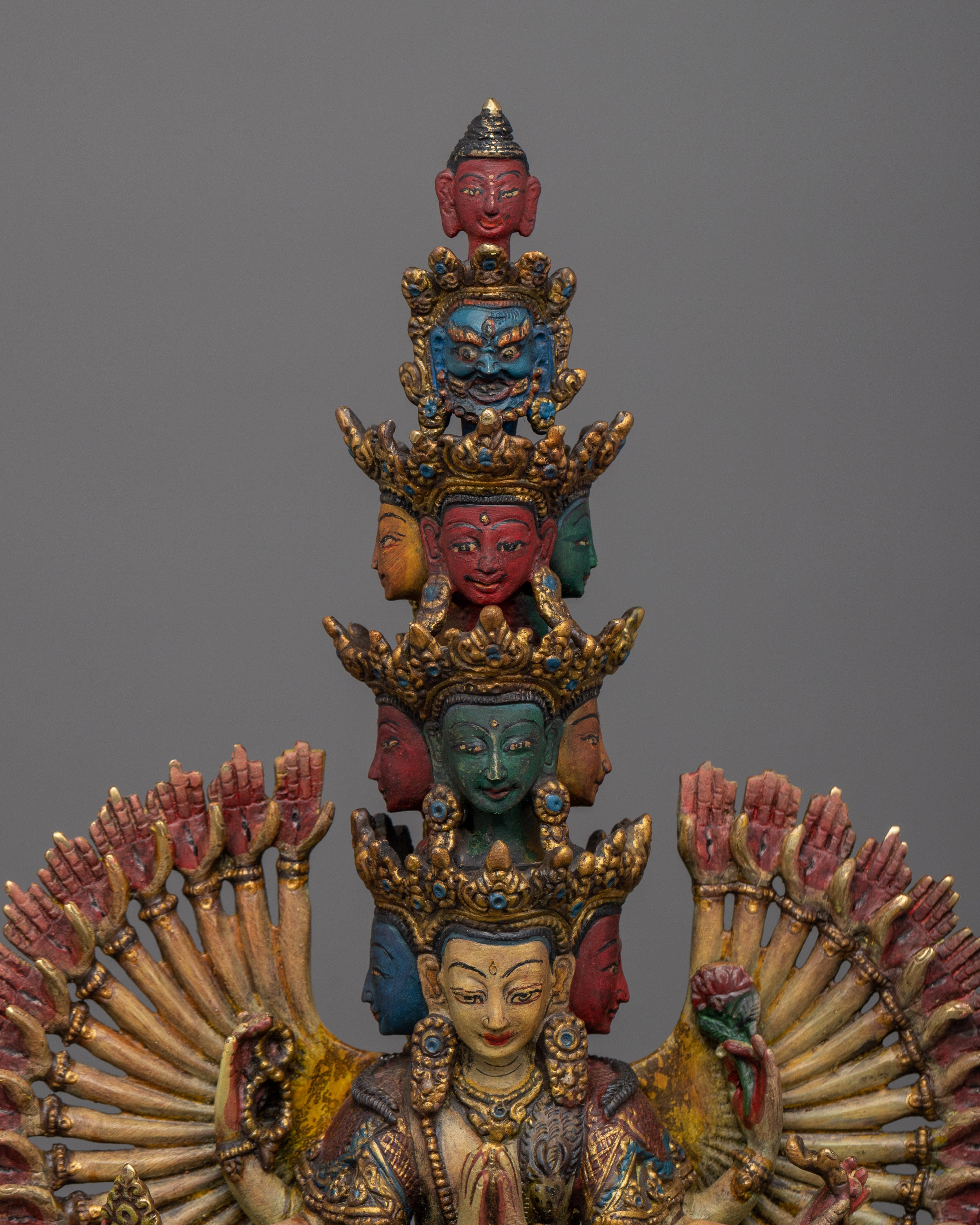 Tibetan Deity 1000 Armed Chenrezig Sculpture | Protector of All Sentient Beings
