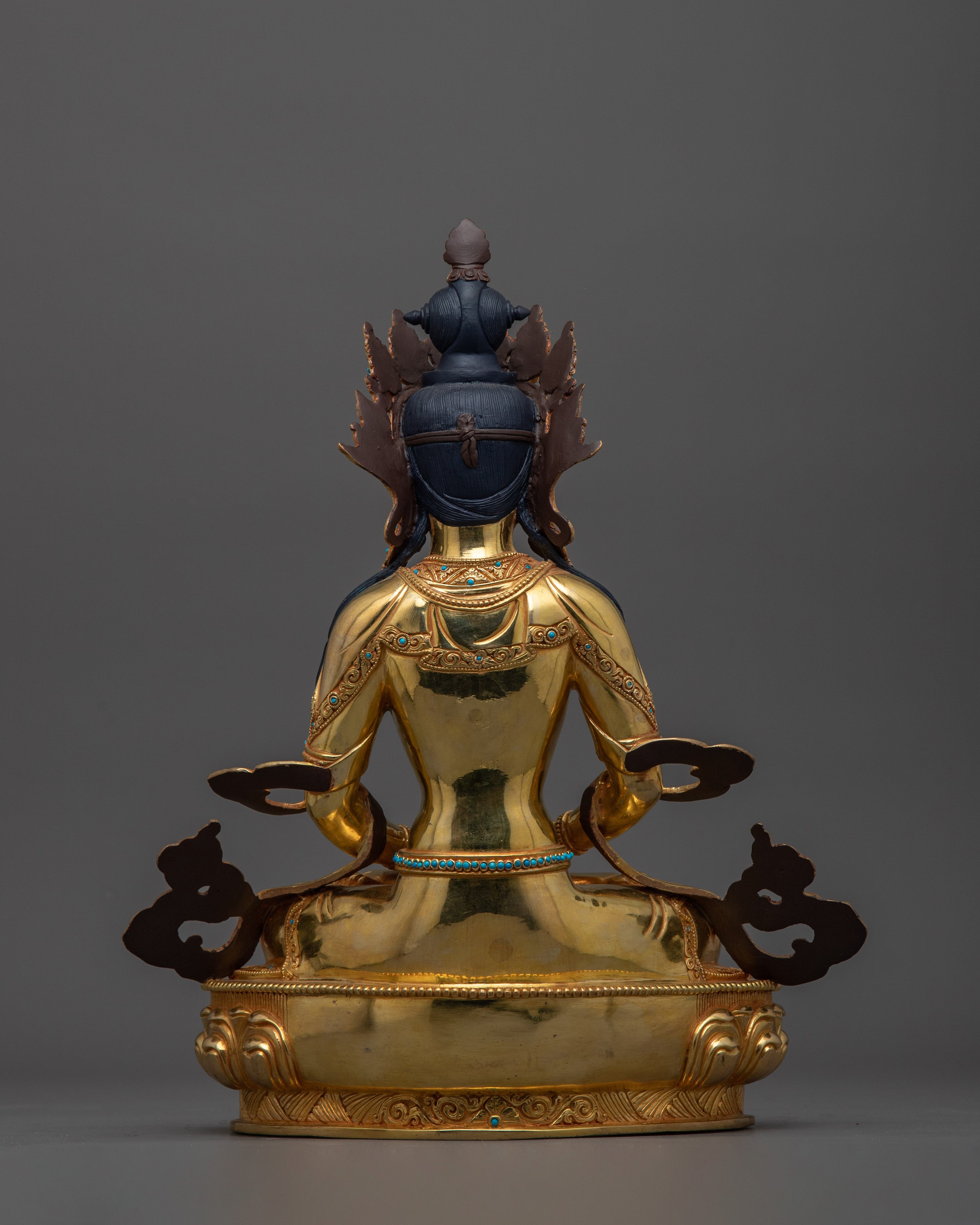 The Buddha of Boundless Life Amitayus Statue | Symbol of Immortality in 24K Gold
