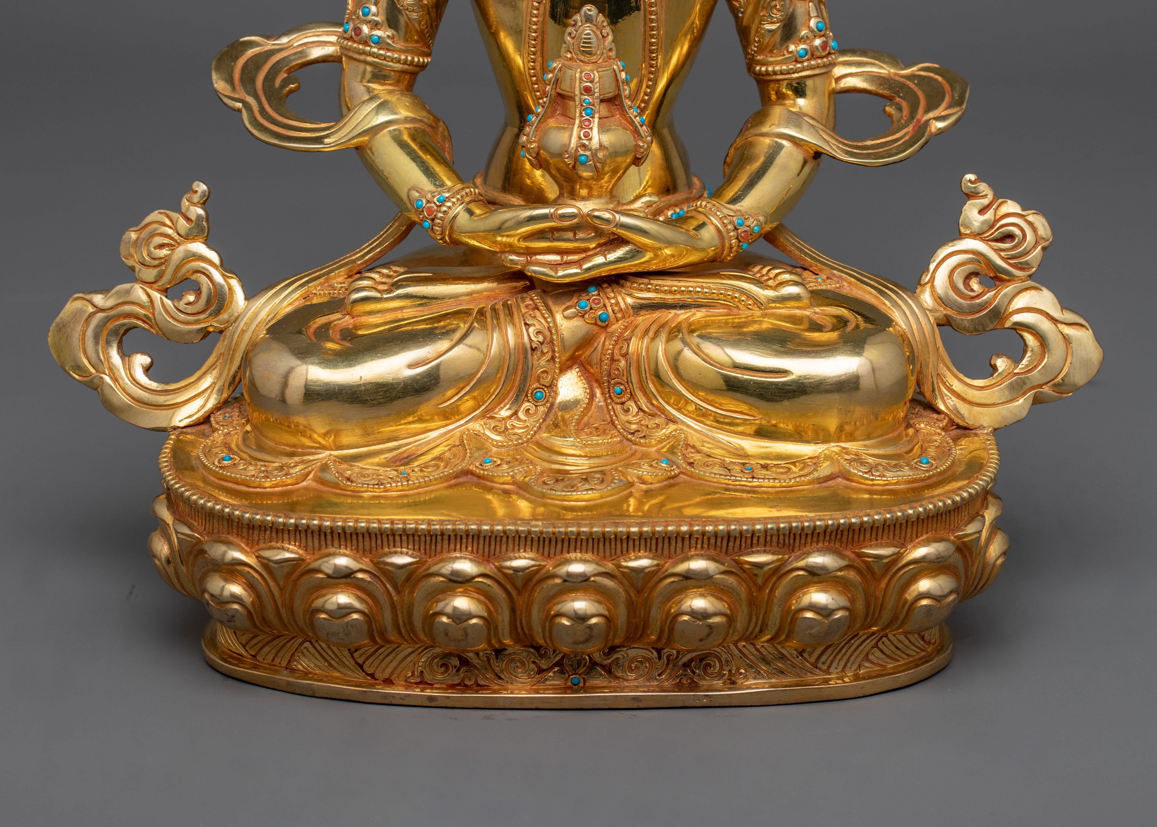 The Buddha of Boundless Life Amitayus Statue | Symbol of Immortality in 24K Gold