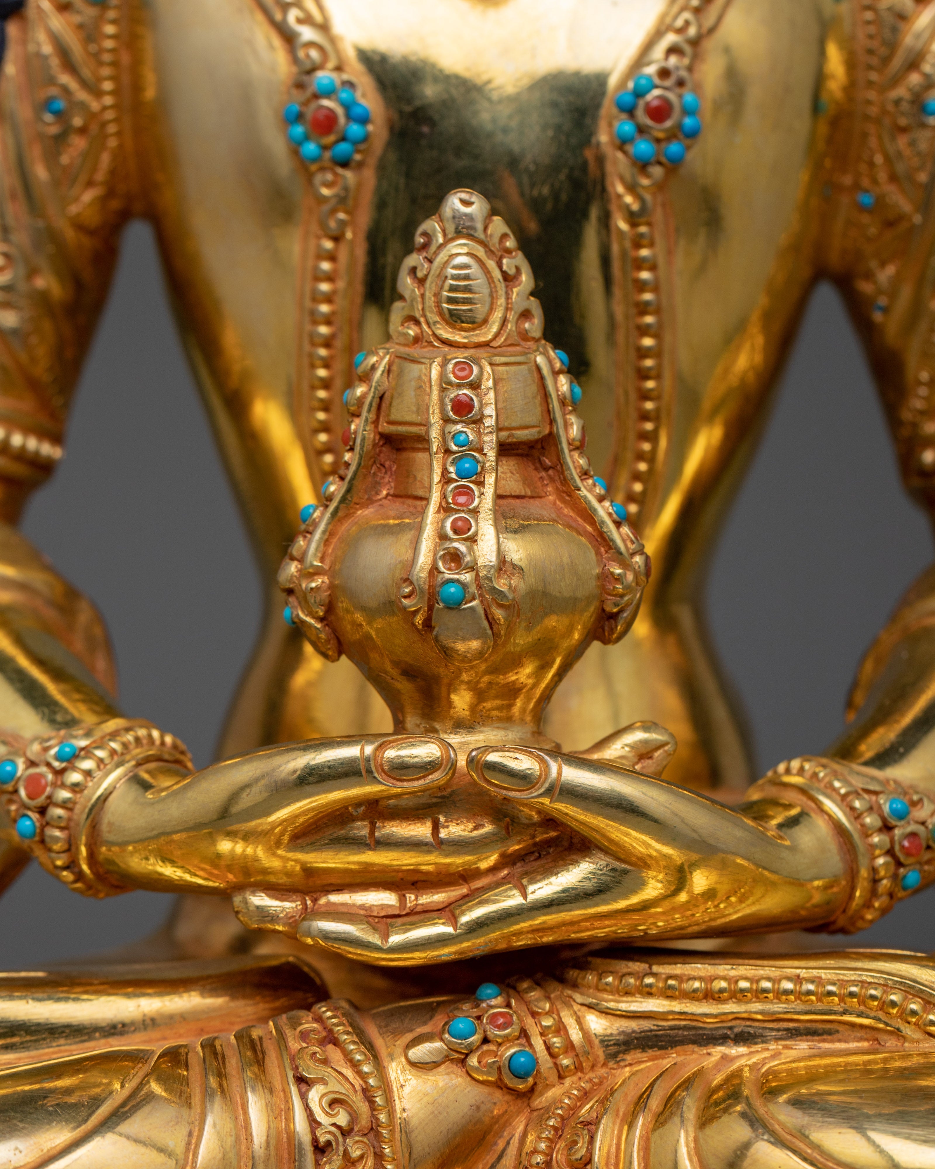 The Buddha of Boundless Life Amitayus Statue | Symbol of Immortality in 24K Gold