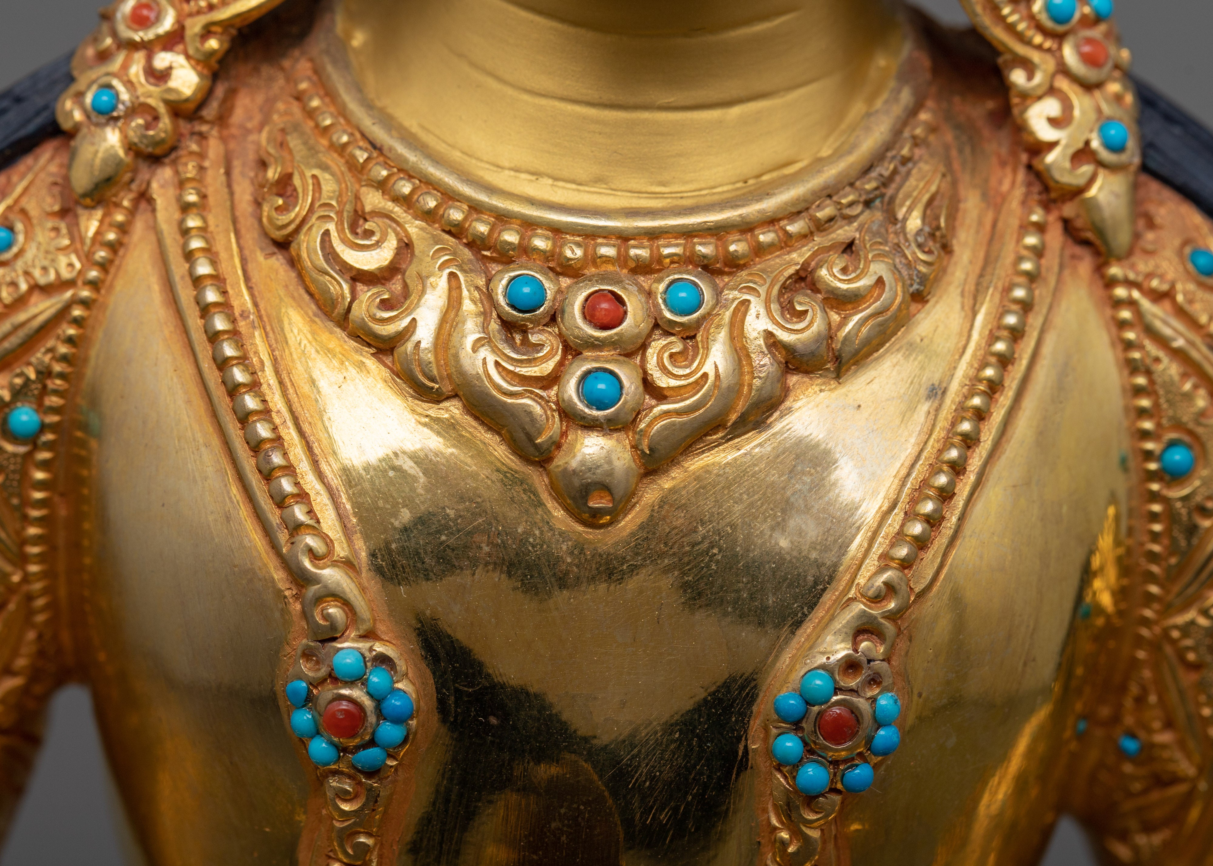 The Buddha of Boundless Life Amitayus Statue | Symbol of Immortality in 24K Gold