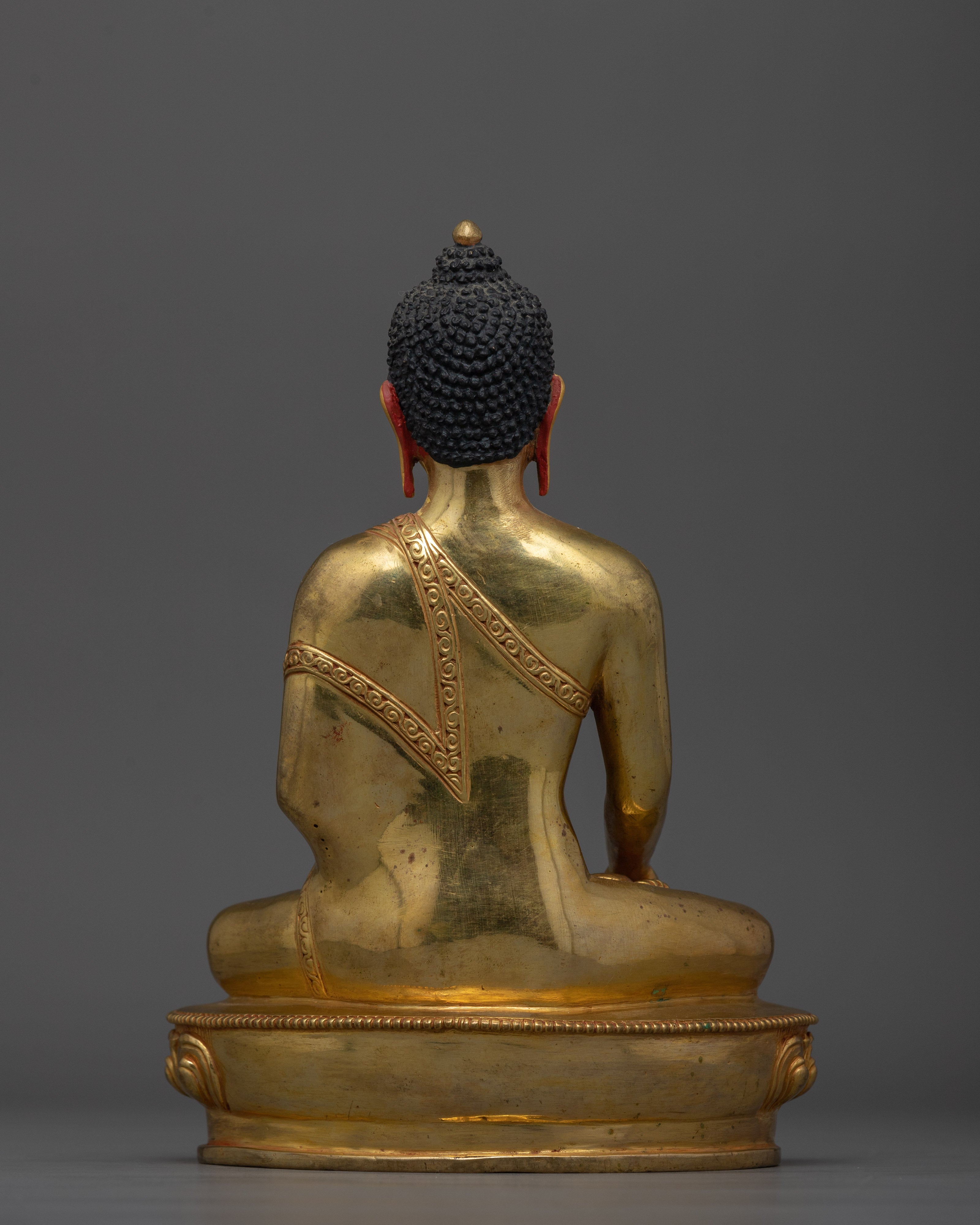 24K Gold Gilded Statue Shakyamuni Buddha Golden Figurine | Serenity and Enlightenment Symbol
